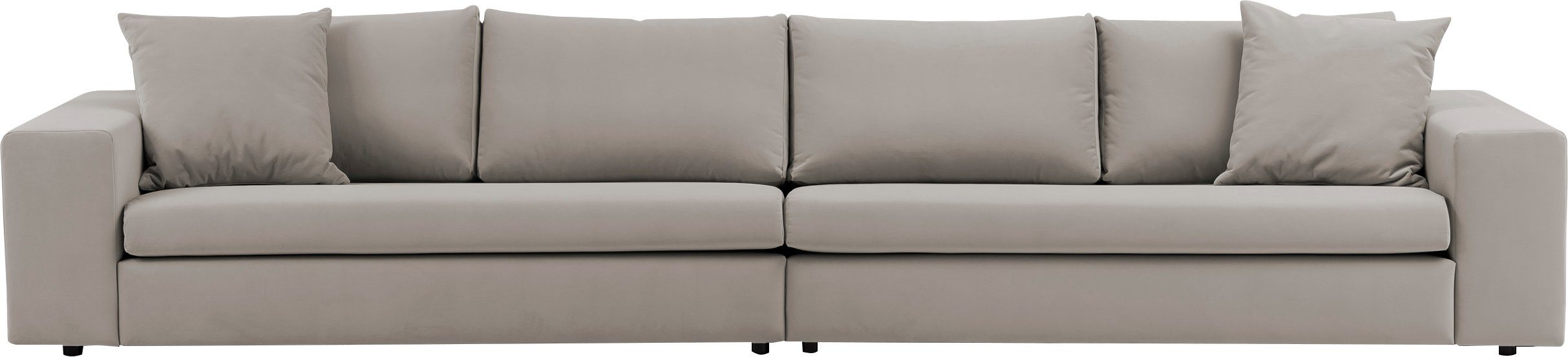 andas 4-zitsbank SLEETLAND XXL in fluweel of vintage lederlook