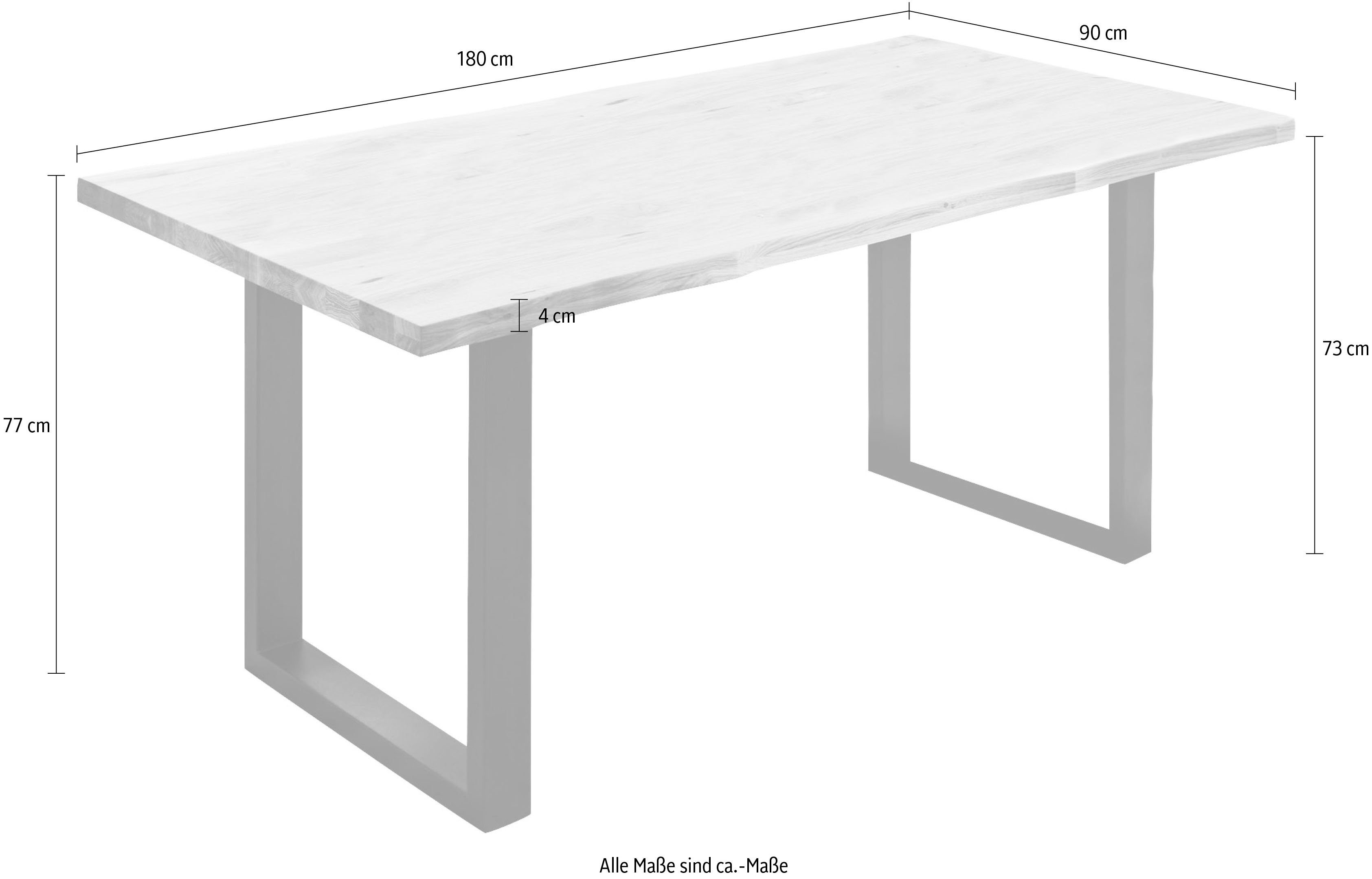 MCA living Eettafel Rockford Massief houten tafel met schaaldeel