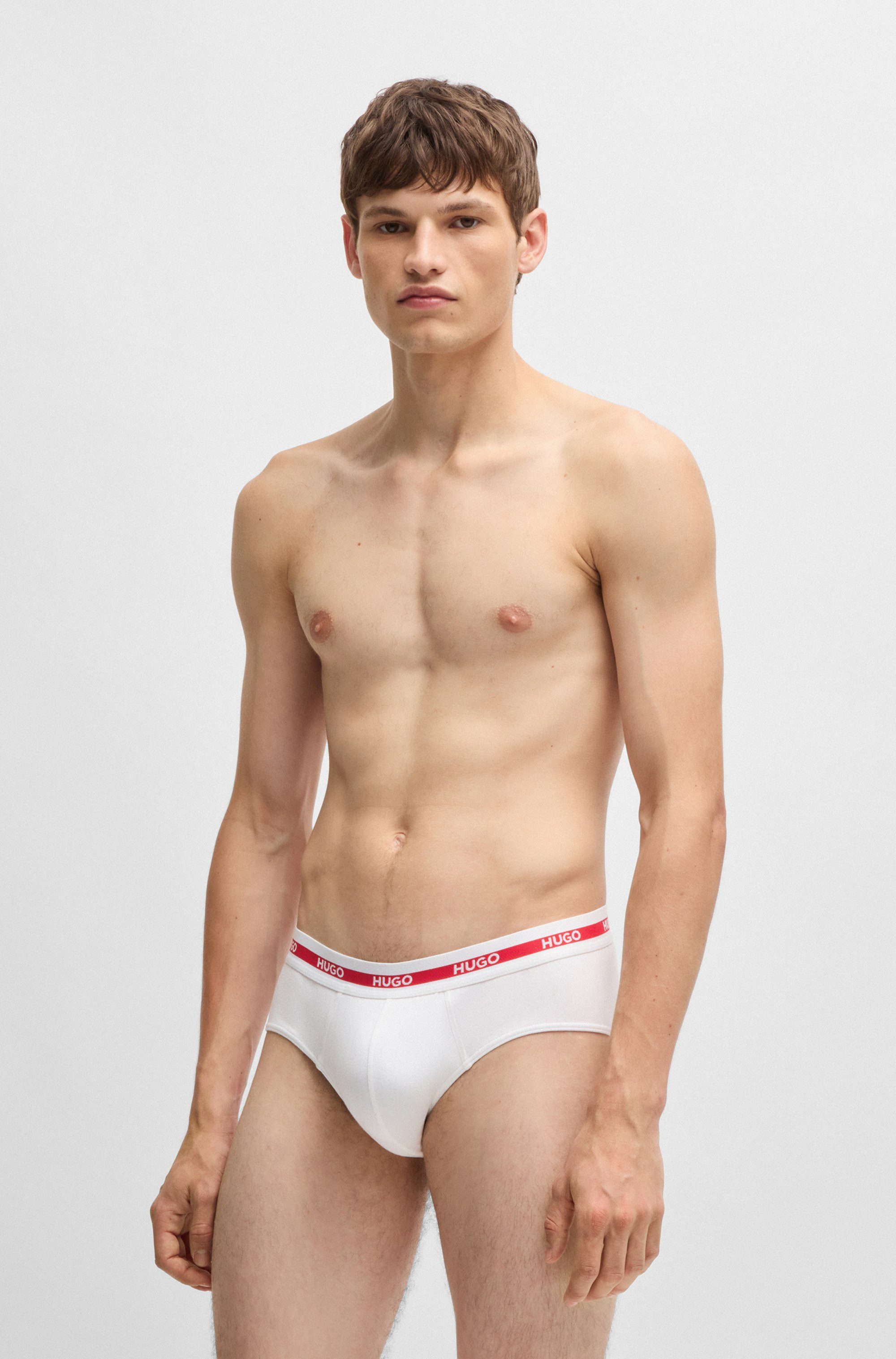 HUGO underwear Slip met contraststrepen en logo-opschriften op de tailleband (set, 3 stuks, In driepack)