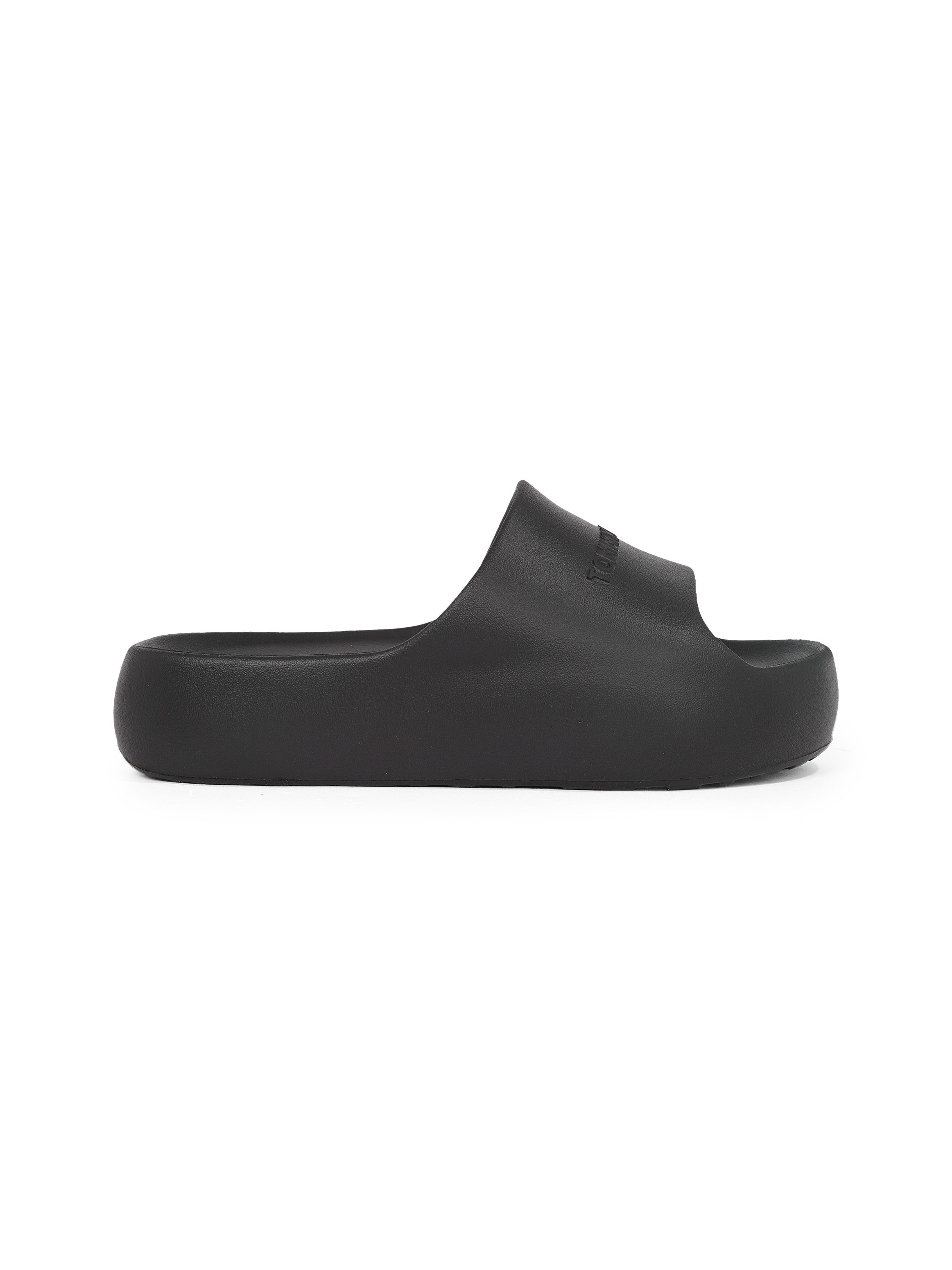 TOMMY JEANS Slippers TJW CHUNKY POOL SLIDE ESS , plateau, zomerschoen, instapschoen, comfortabele schoen, logo-opdruk
