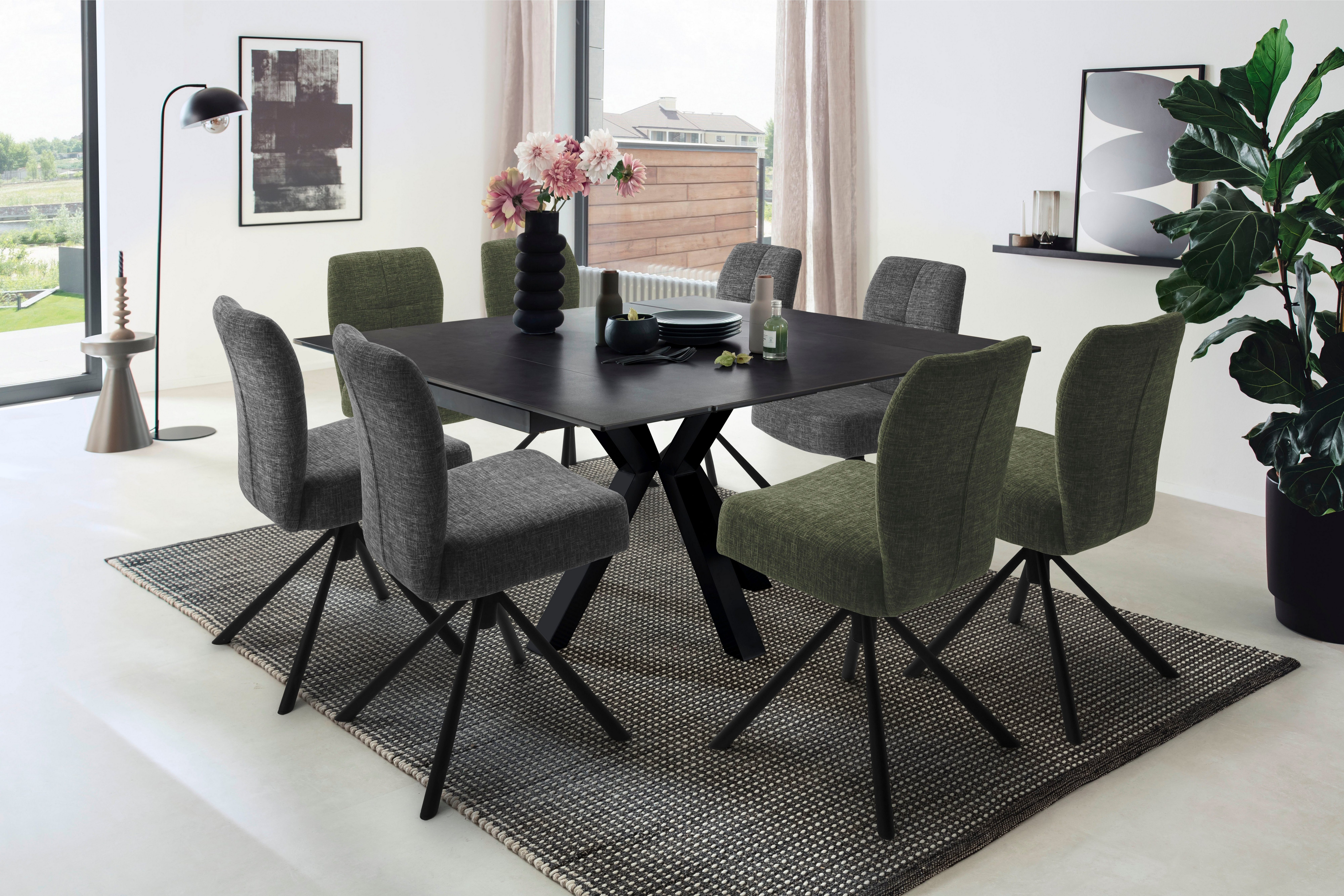 MCA furniture Eetkamerstoel KEA (2-pack), 360°, pocketvering, belastbaar 120 kg, zithoogte ca. 50 cm