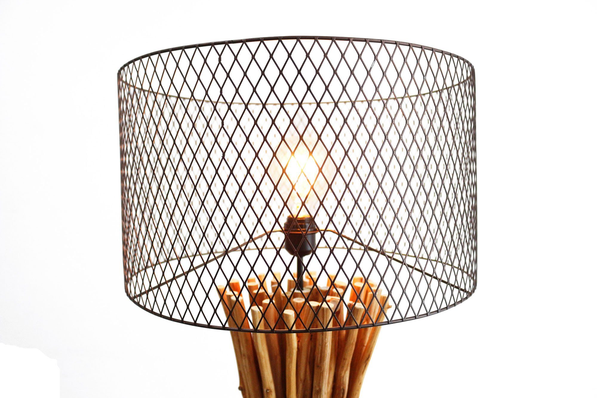 SalesFever Staande lamp Bailee handgemaakt, kap in roest-look (1 stuk)