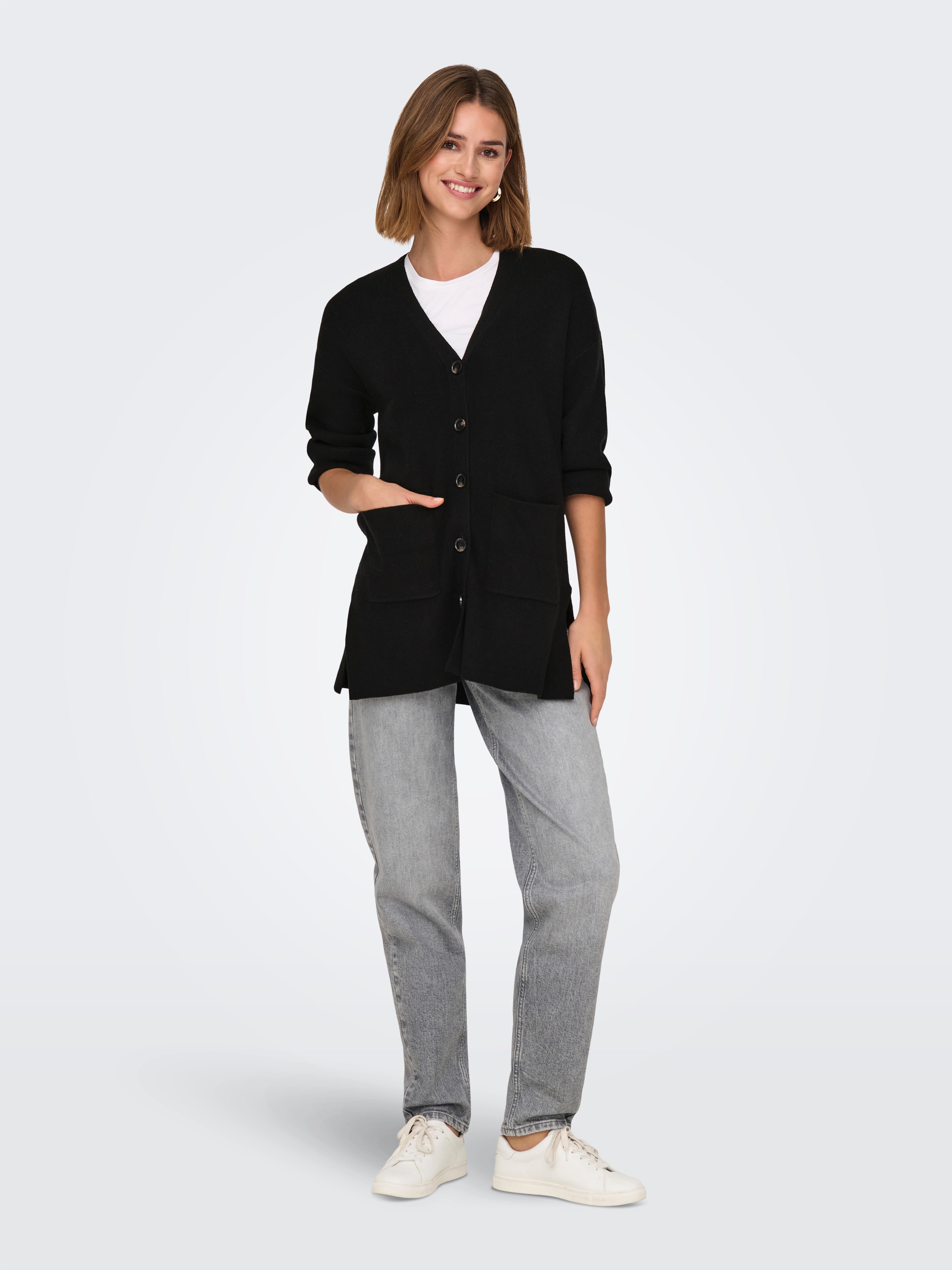 Only Vest ONLKATIA LS RIB V LOOSE CARDIGAN CC KNT