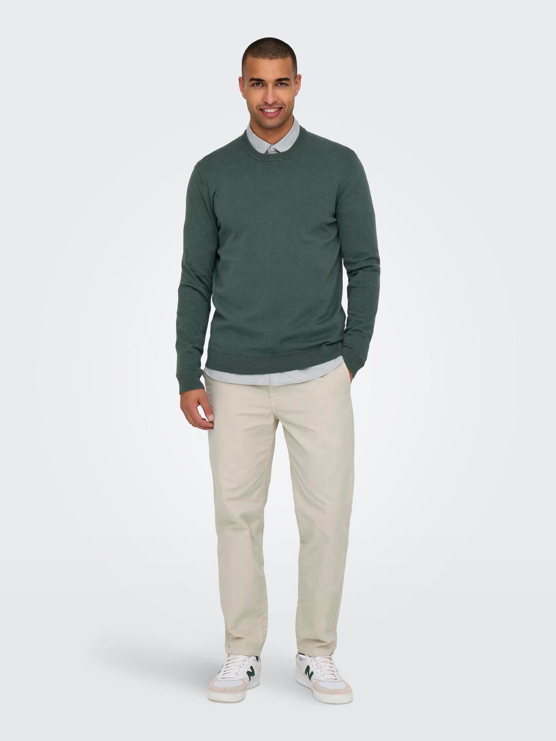 ONLY & SONS Trui met ronde hals ONSALEX 12 SOLID CREW NECK KNIT