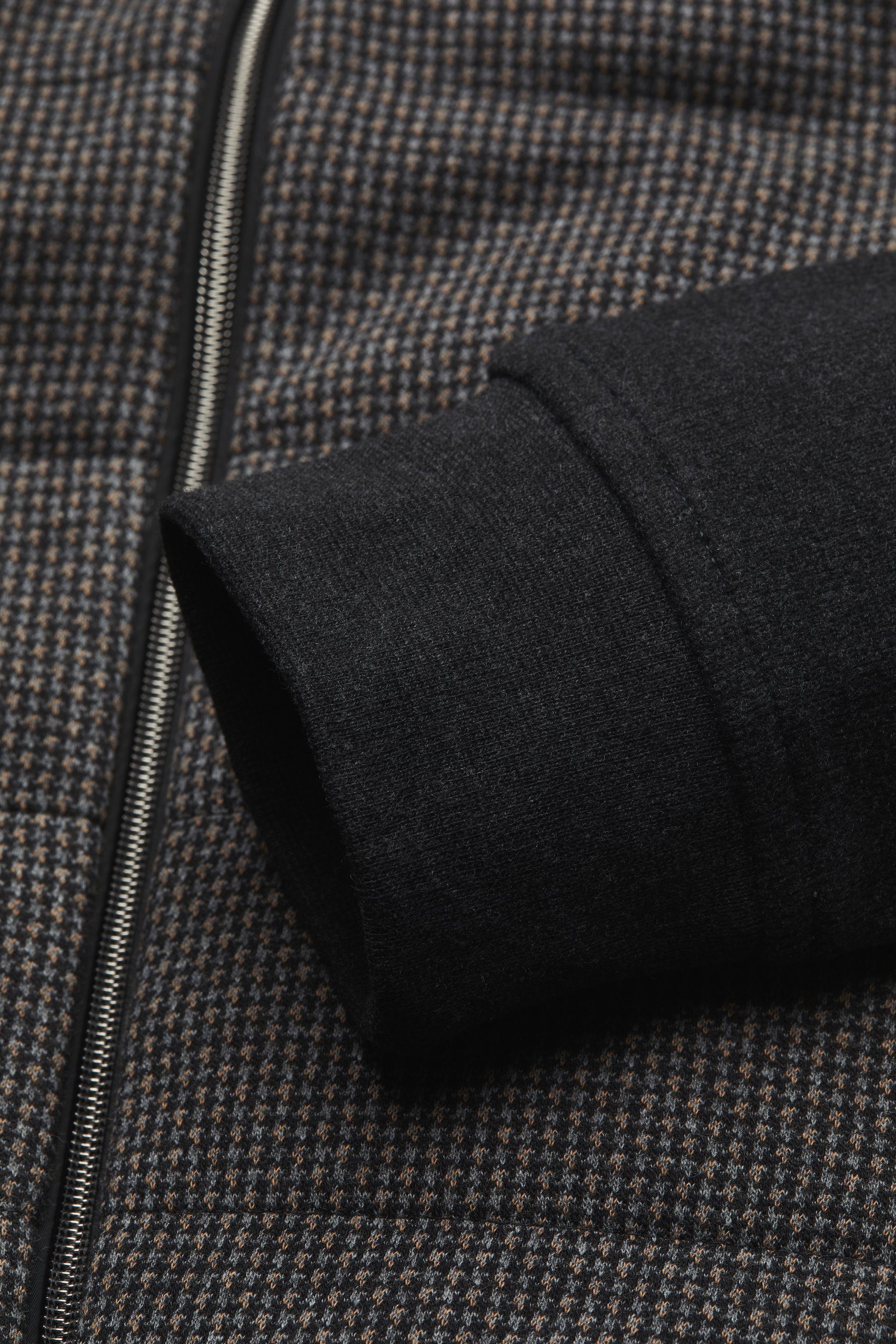 Bugatti Sweatvest in pied-de-poule patroon