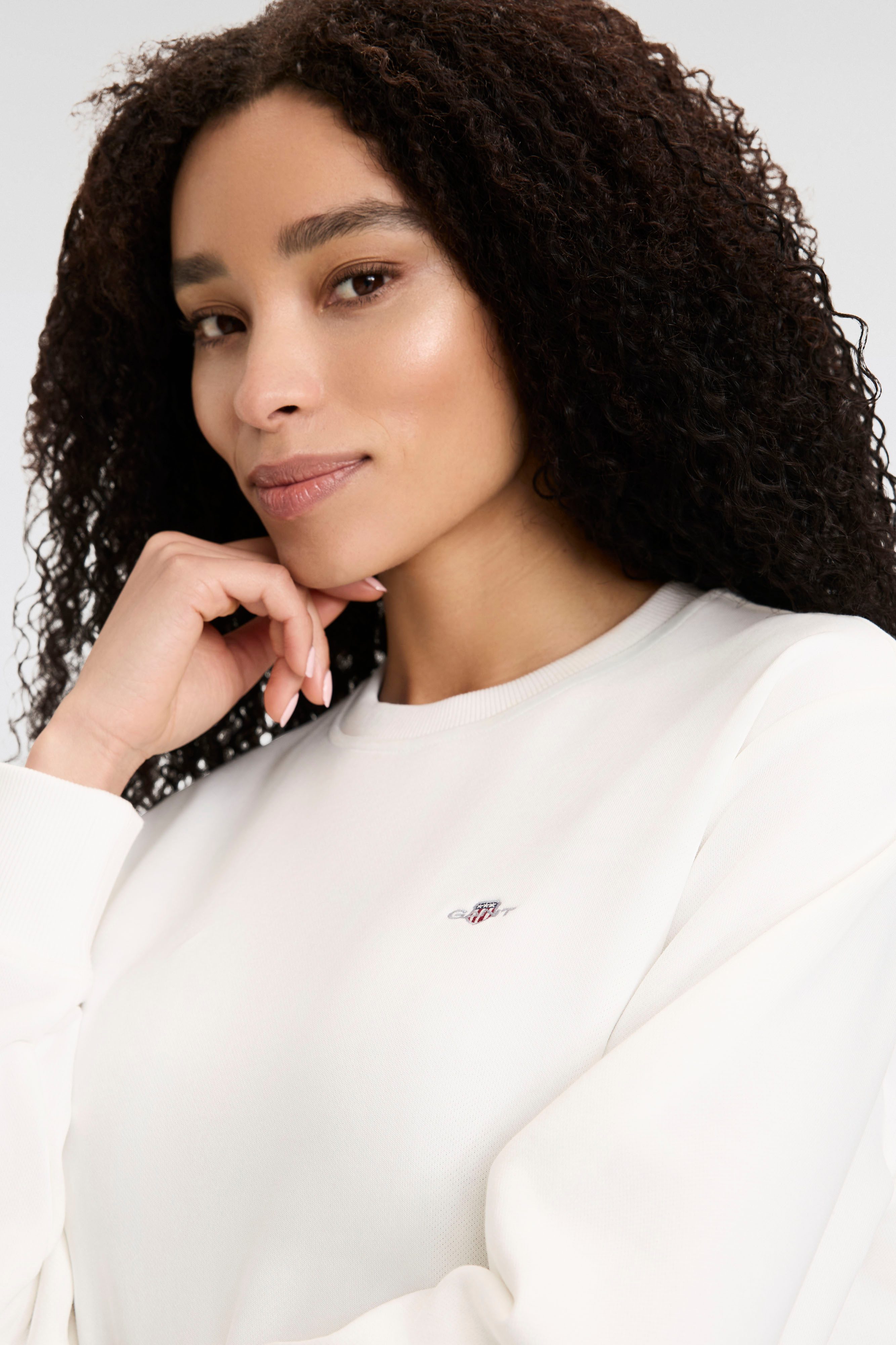 Gant Sweatjurk SHIELD C-NECK SWEAT DRESS Shield sweatjurk met ronde hals