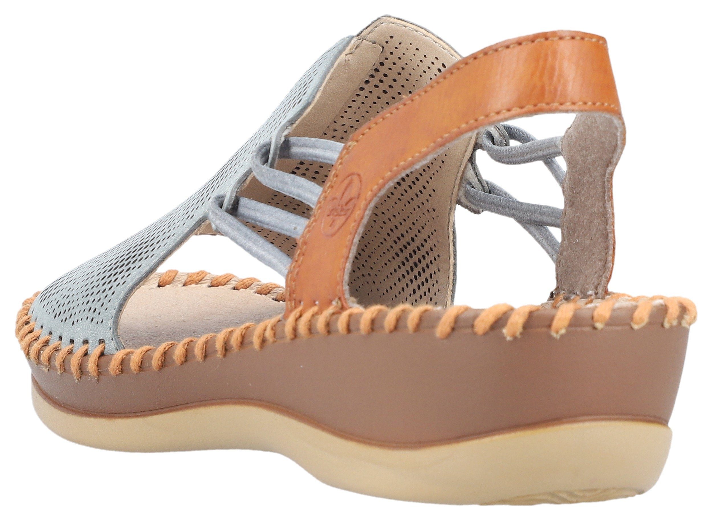 Rieker Sandalen , zomerschoen, sandaal, sleehak, met elastiek voor veilige grip