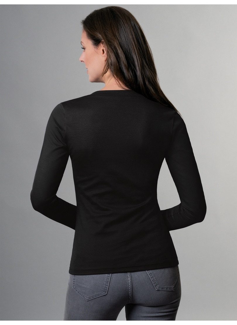 Trigema T-shirt langarmshirt met V-hals (1-delig)