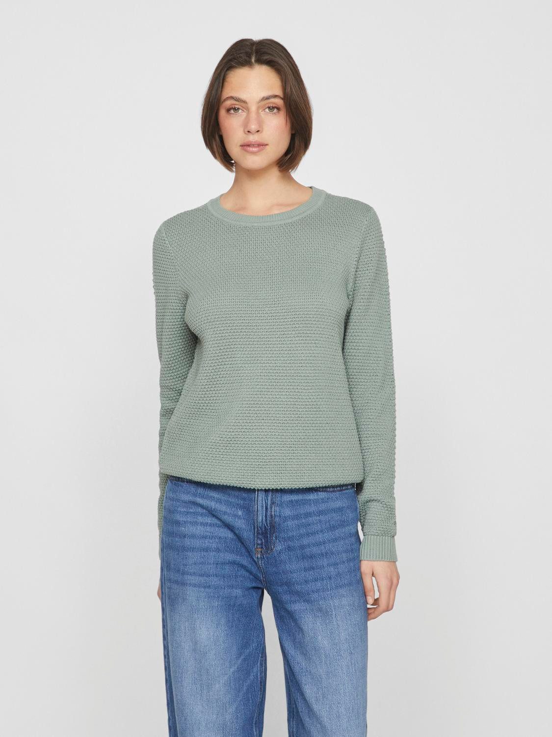 Vila Trui met ronde hals VIDALO O-NECK L S KNIT TOP- NOOS