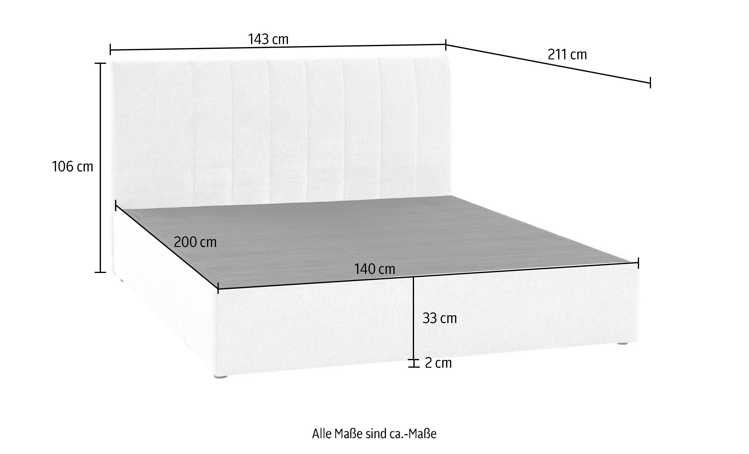 ATLANTIC home collection Boxspring Alva optioneel met matras en matrastopper