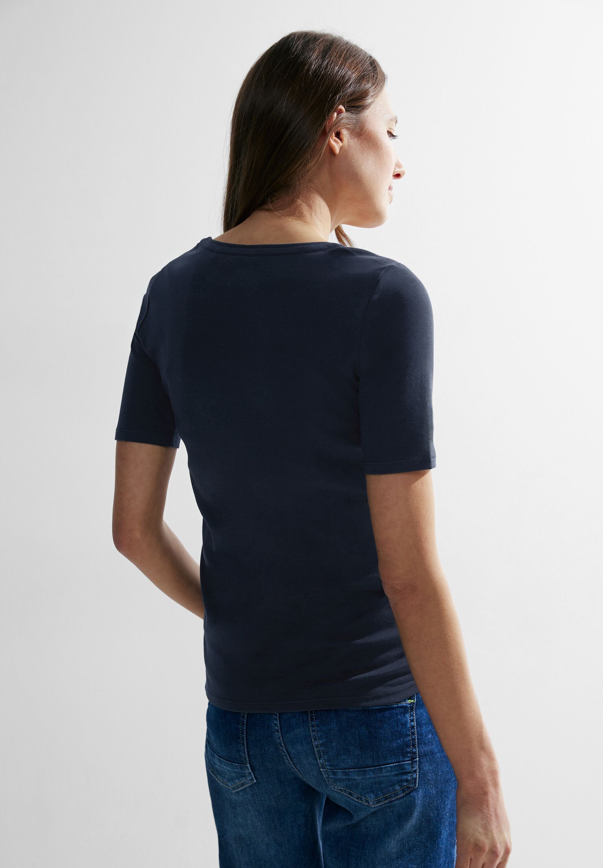 Cecil T-shirt Stijl Lena met klassieke ronde hals