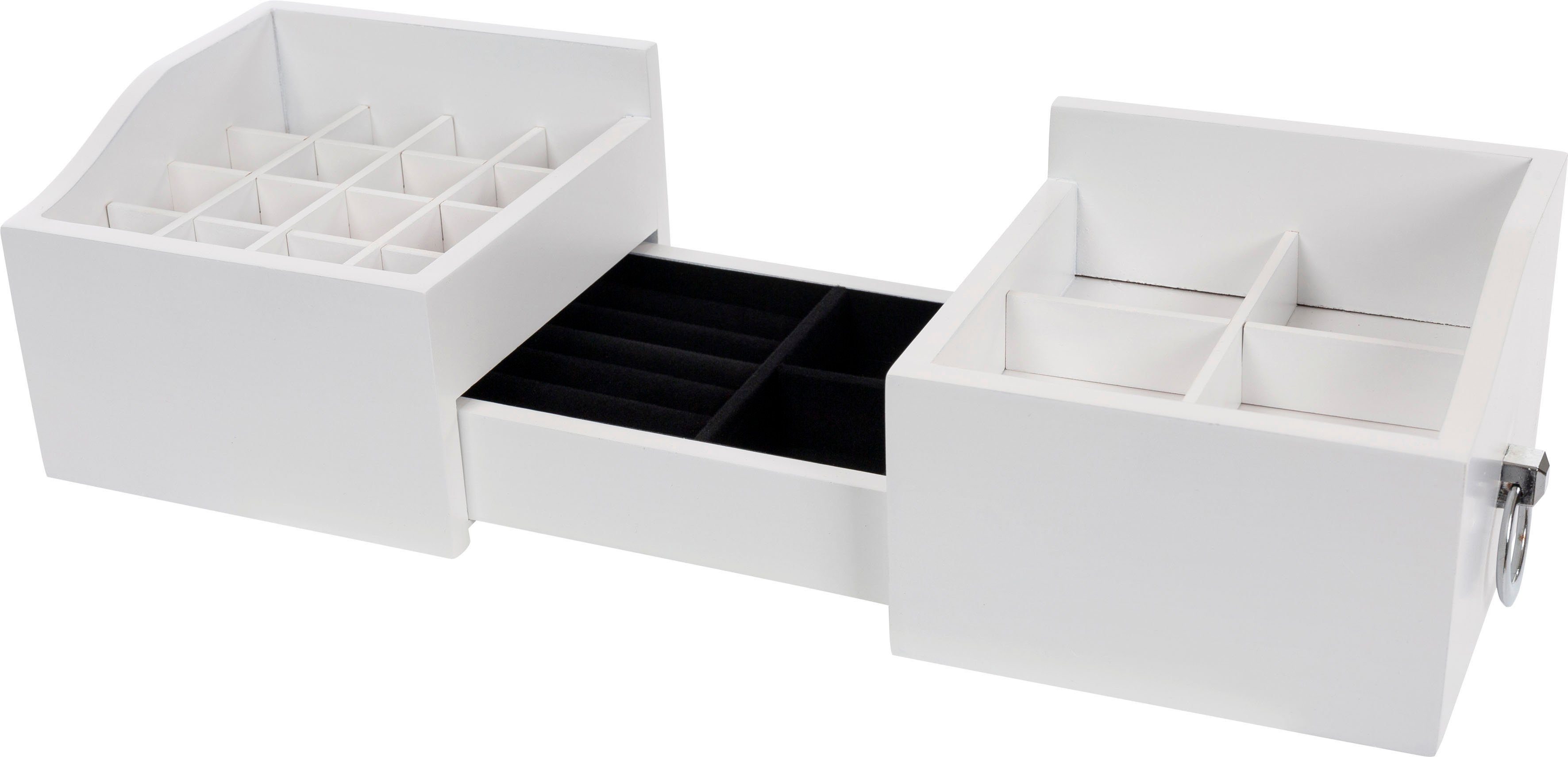 Myflair Möbel & Accessoires Make-updoos Marlisa, wit uittrekbaar, ook ideaal als bijoubox