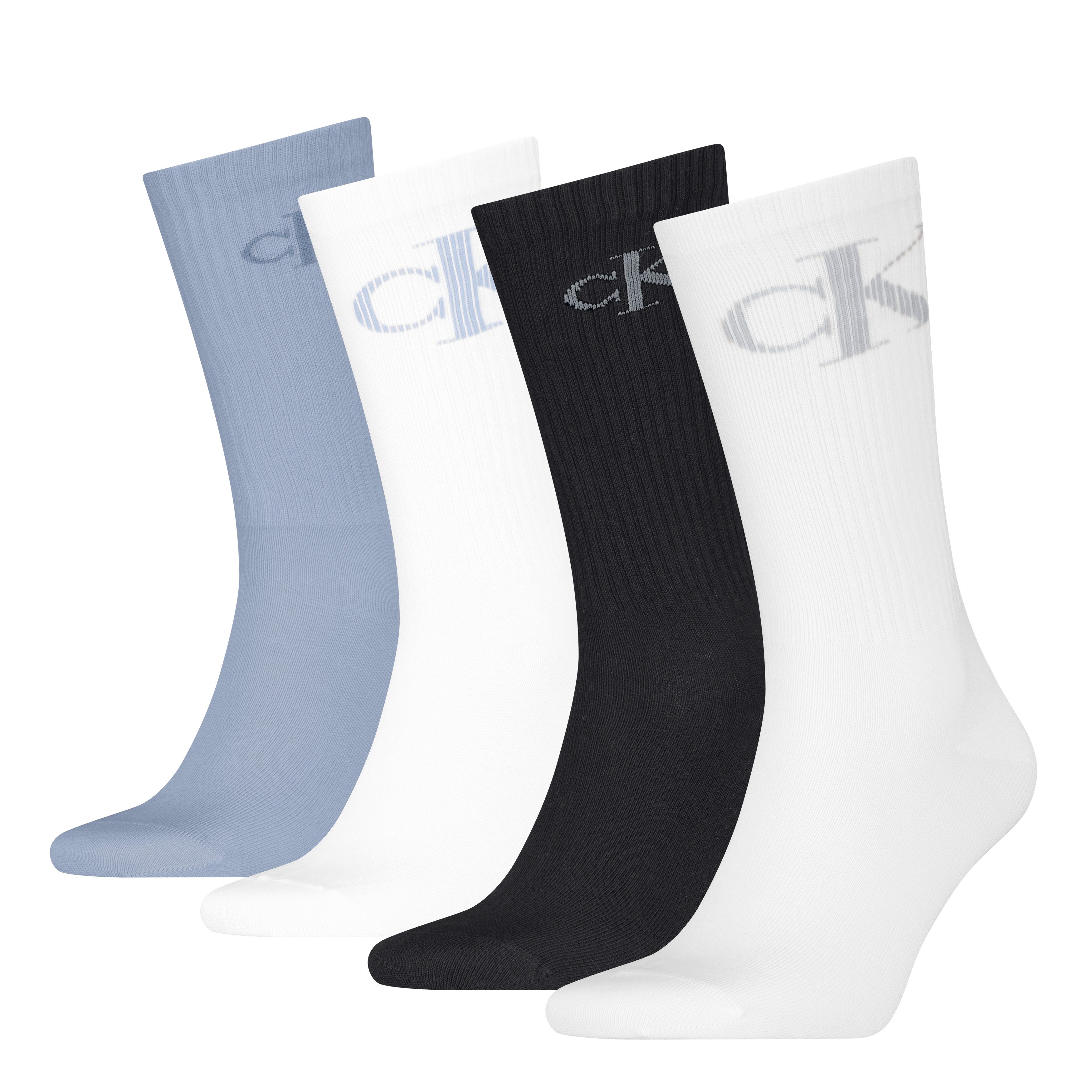 Calvin Klein Jeans Sokken CKJ MEN SOCK 4P SHADOW RIB LOGO ECOMM (4 paar) dames sokken wit