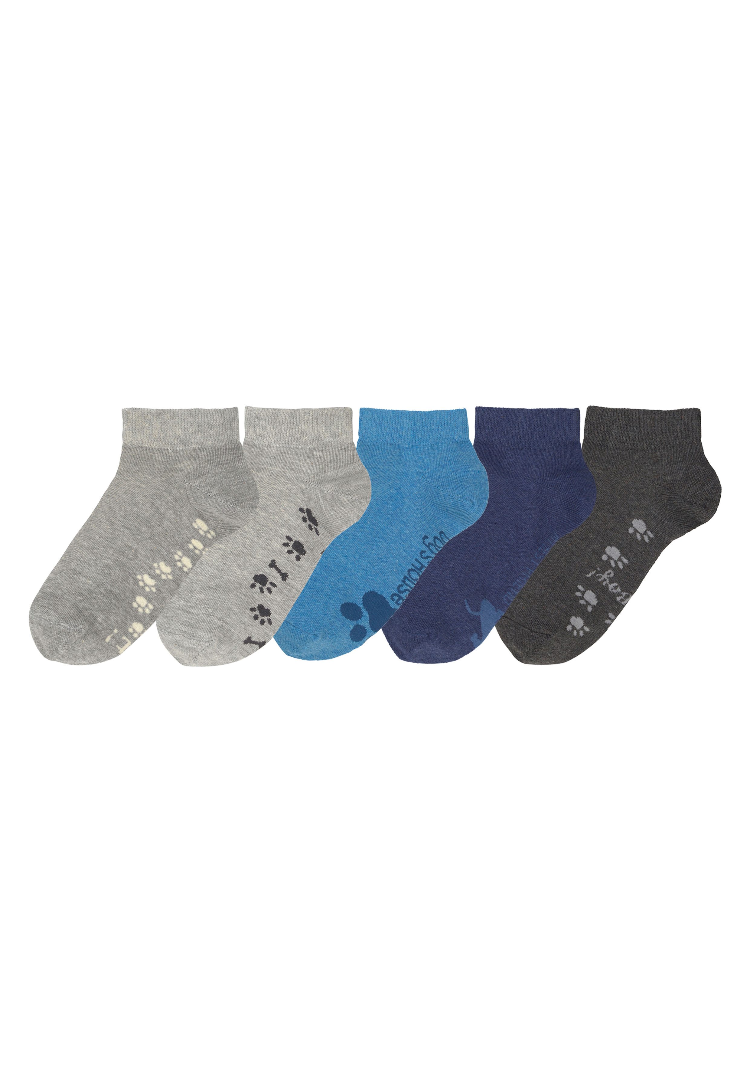 Arizona Sneakersokken met leuk potendesign onder de zool (set, 5 paar)
