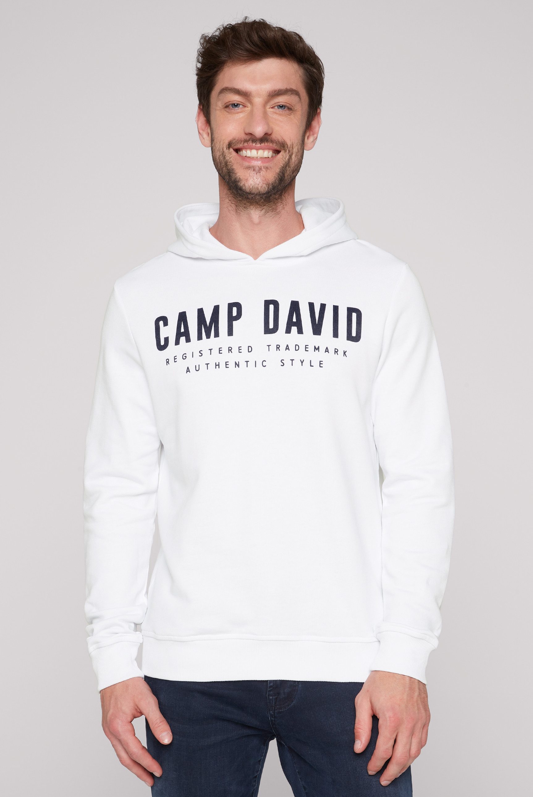 CAMP DAVID Hoodie met logoprint heren hoodies maat S wit