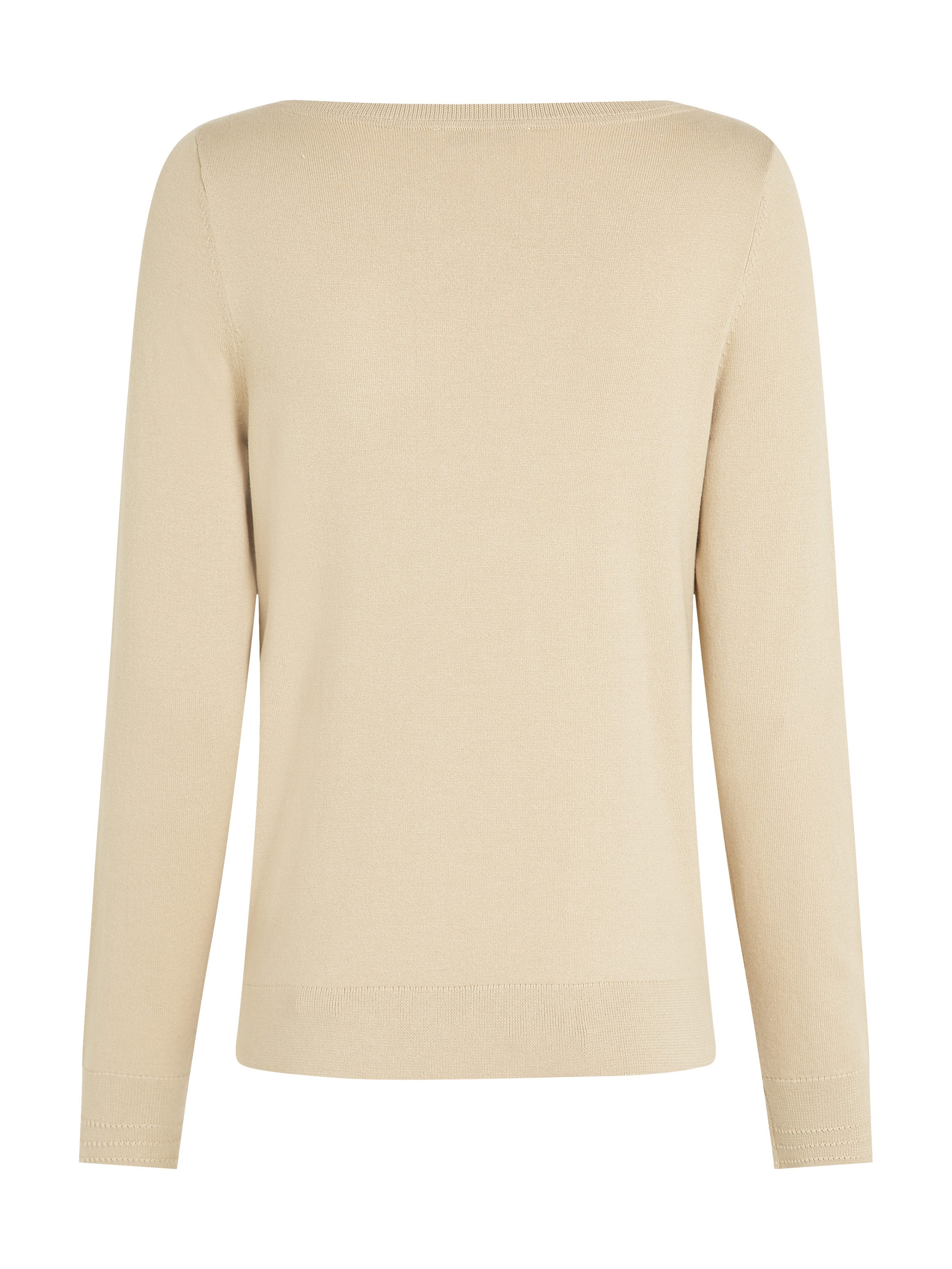 Tommy Hilfiger Gebreide trui CO JERSEY STITCH BOAT-NK SWEATER met -merklabel op de mouw