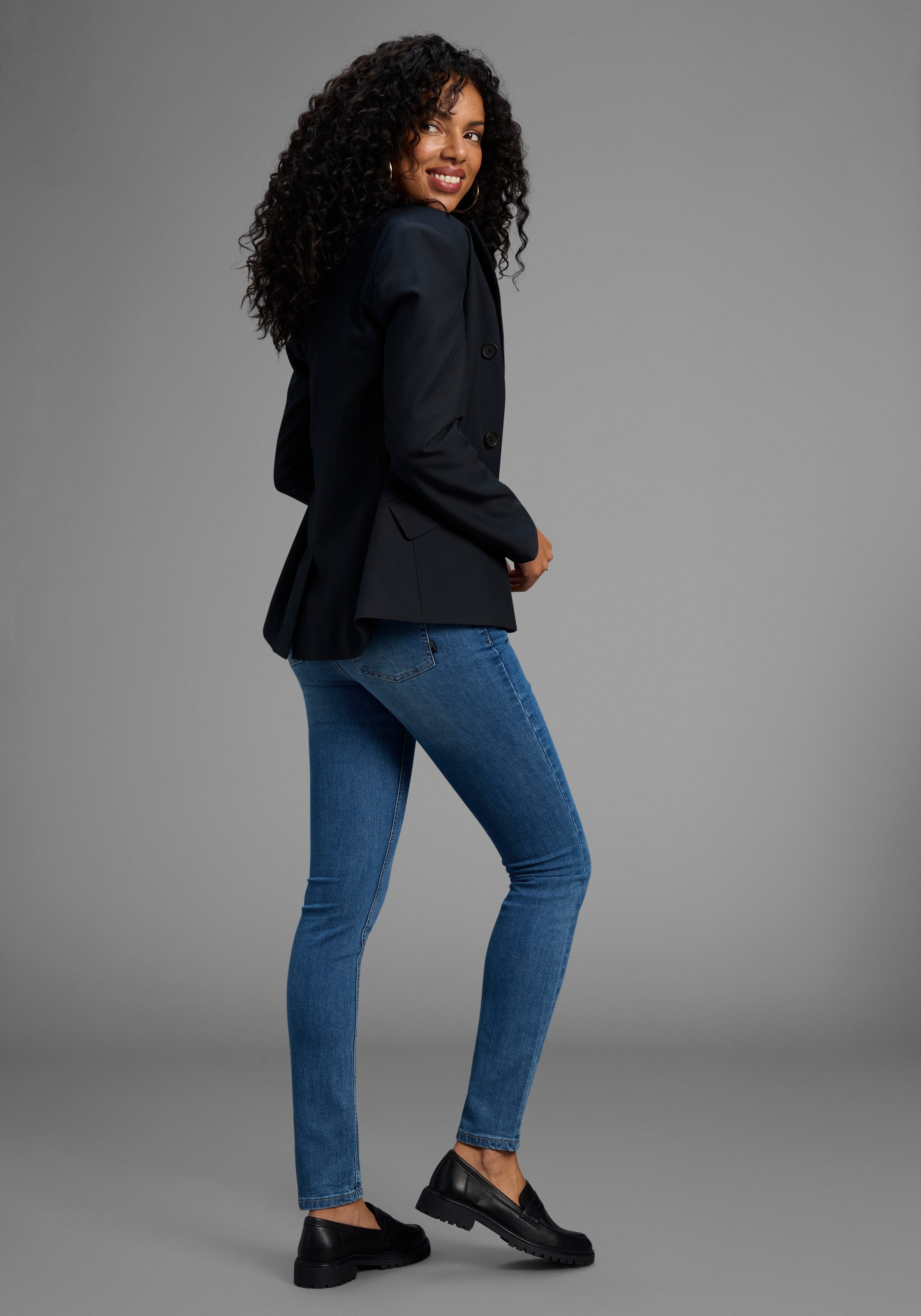 Arizona Slim fit jeans Shaping strakke pasvorm, skinny jeans, used-look-wassing, hoge taille