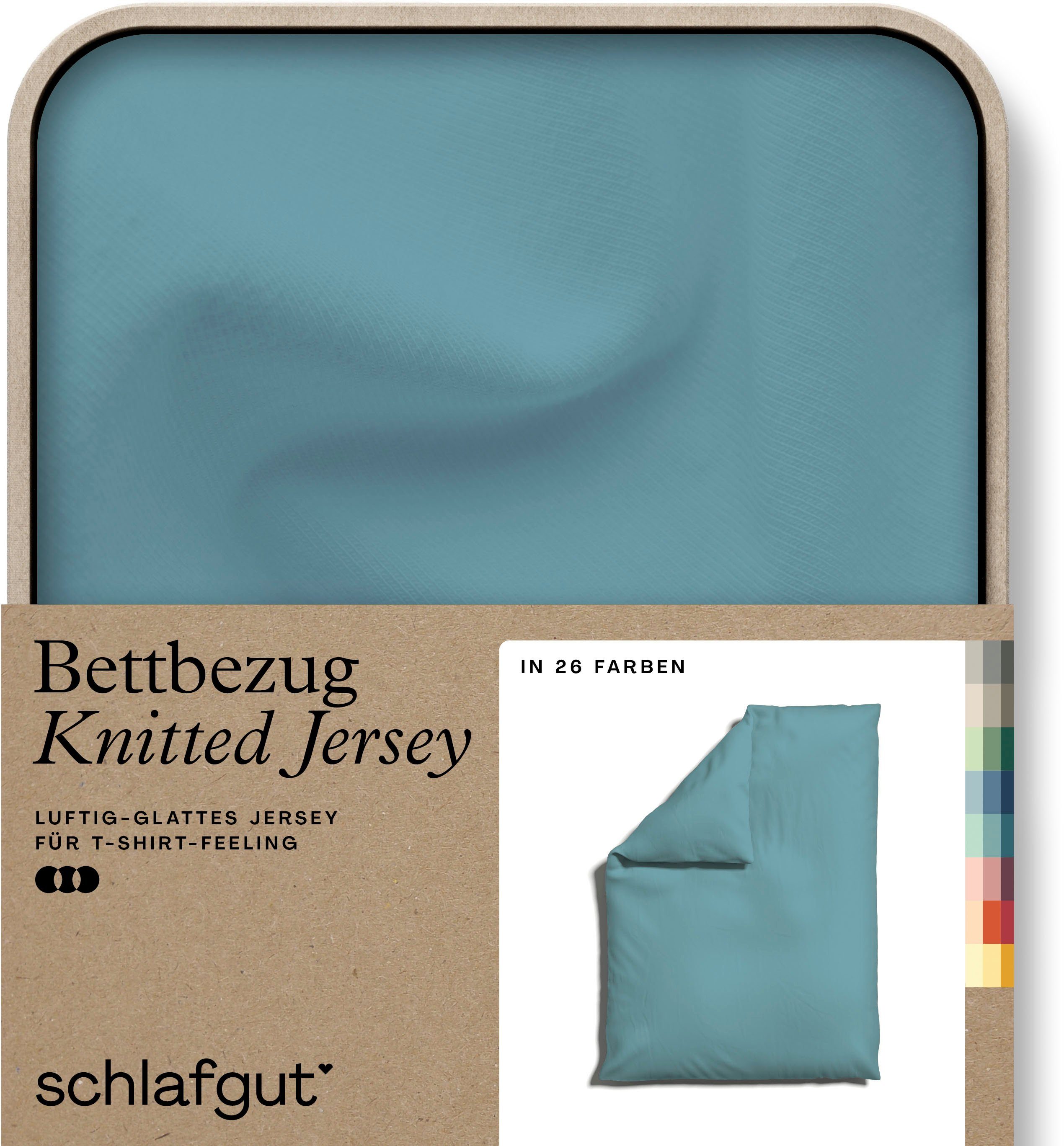 Schlafgut Dekbedovertrek Gebreide jersey uni, van biologisch katoen met elastaan, rits kreukvrij, mix & match beddengoed: bijpassende kussenhoes