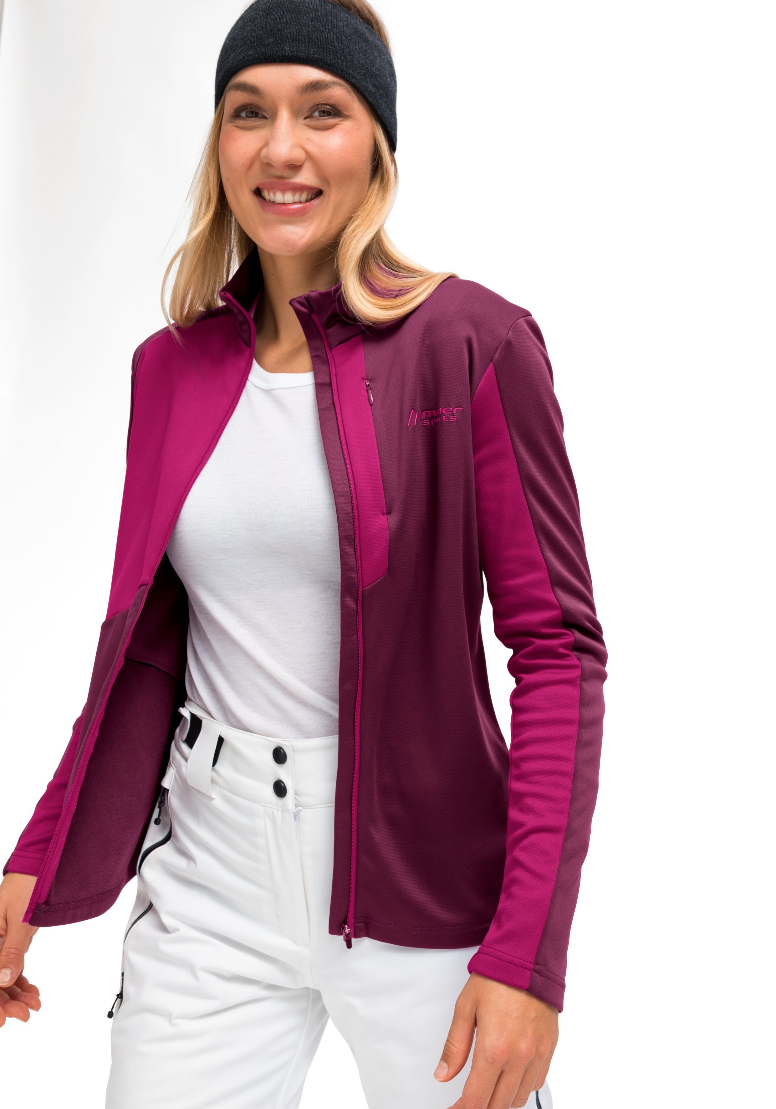 Maier Sports Fleecejack Purga Jacket Dames midlayer, fleece met opgeruwde binnenkant