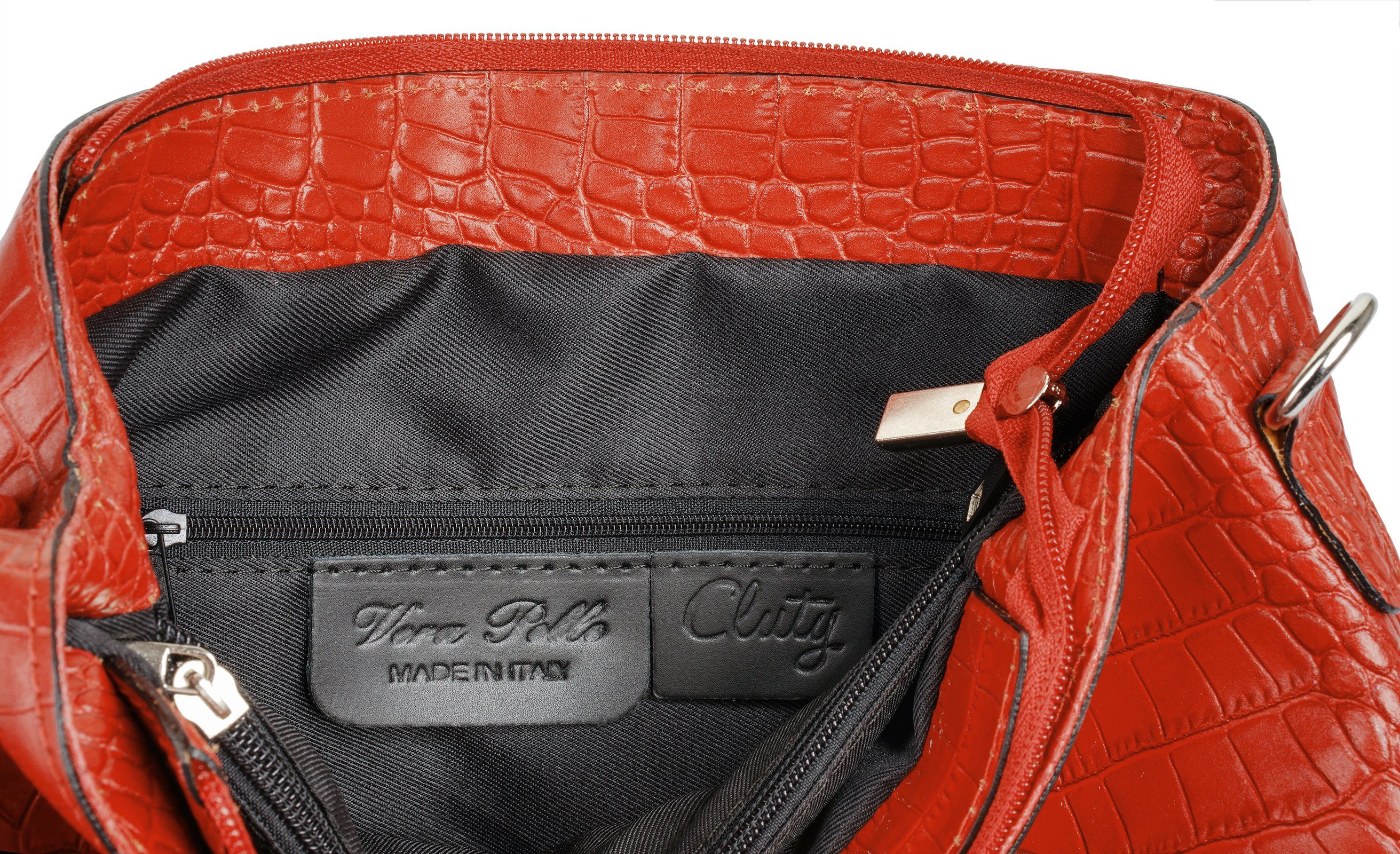 Cluty Schoudertas echt leer, made in italy