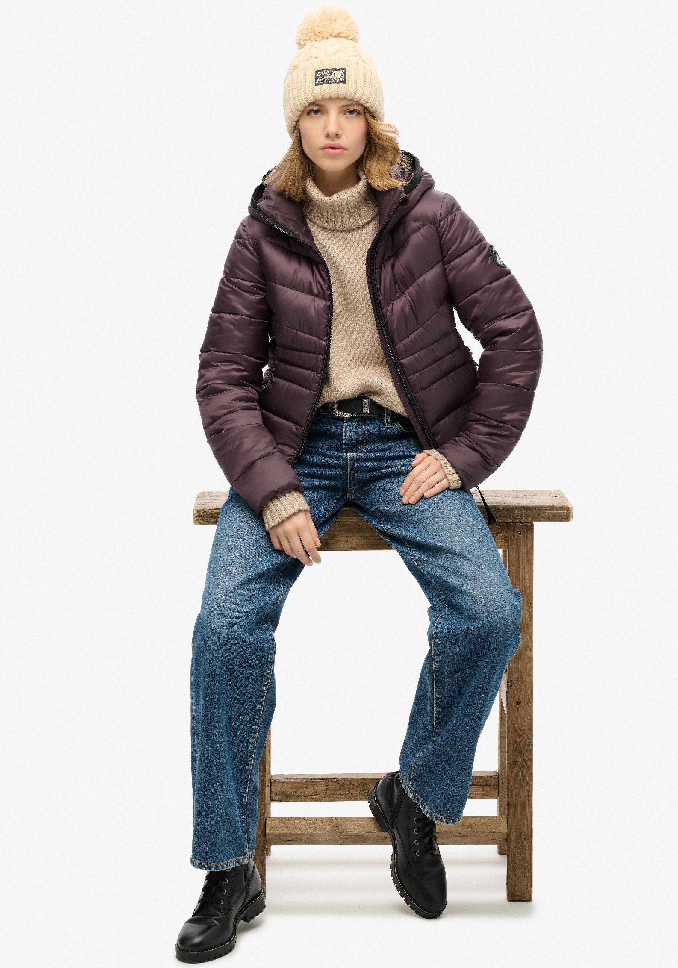 Superdry Gewatteerde jas HOODED FUJI QUILT PADDED JKT