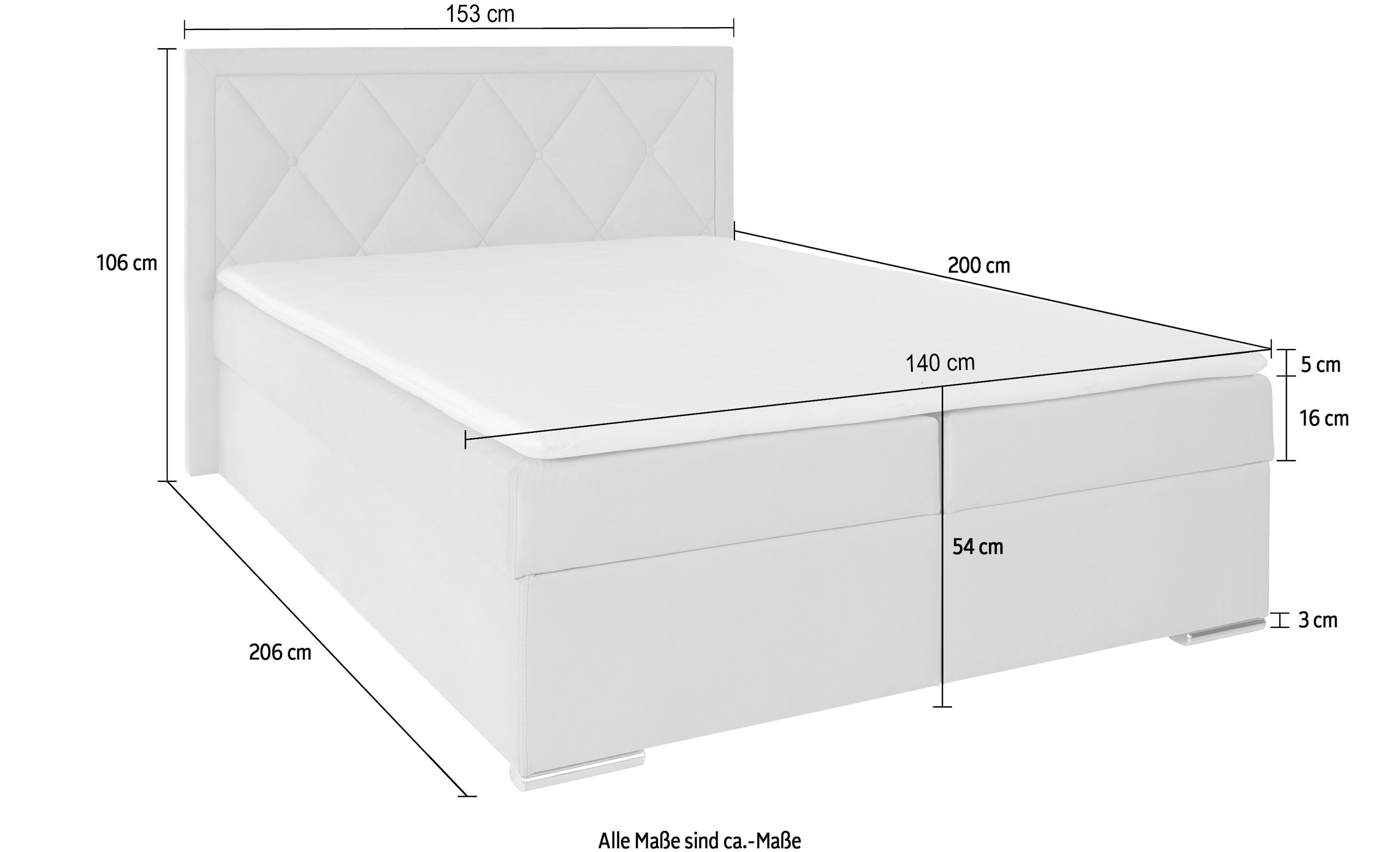 Leonique Boxspring Alfie, bestseller, optioneel met bedlade met capitonnage in het hoofdbord, h2, h3 en h4 ter keuze