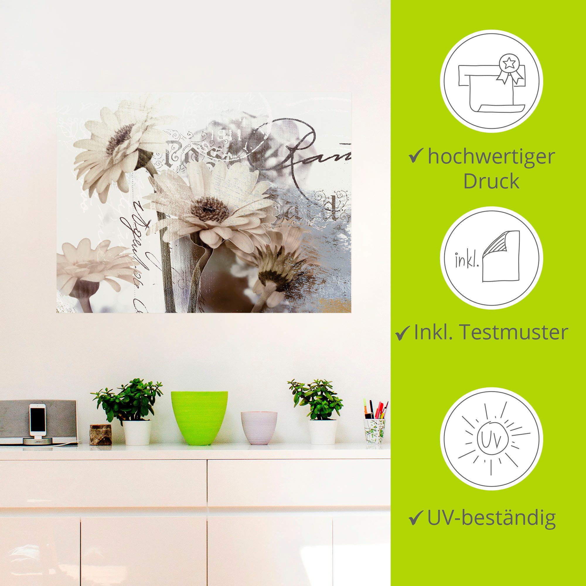 Artland Artprint Gerbera's_Detail als artprint op linnen, poster, muursticker in verschillende maten