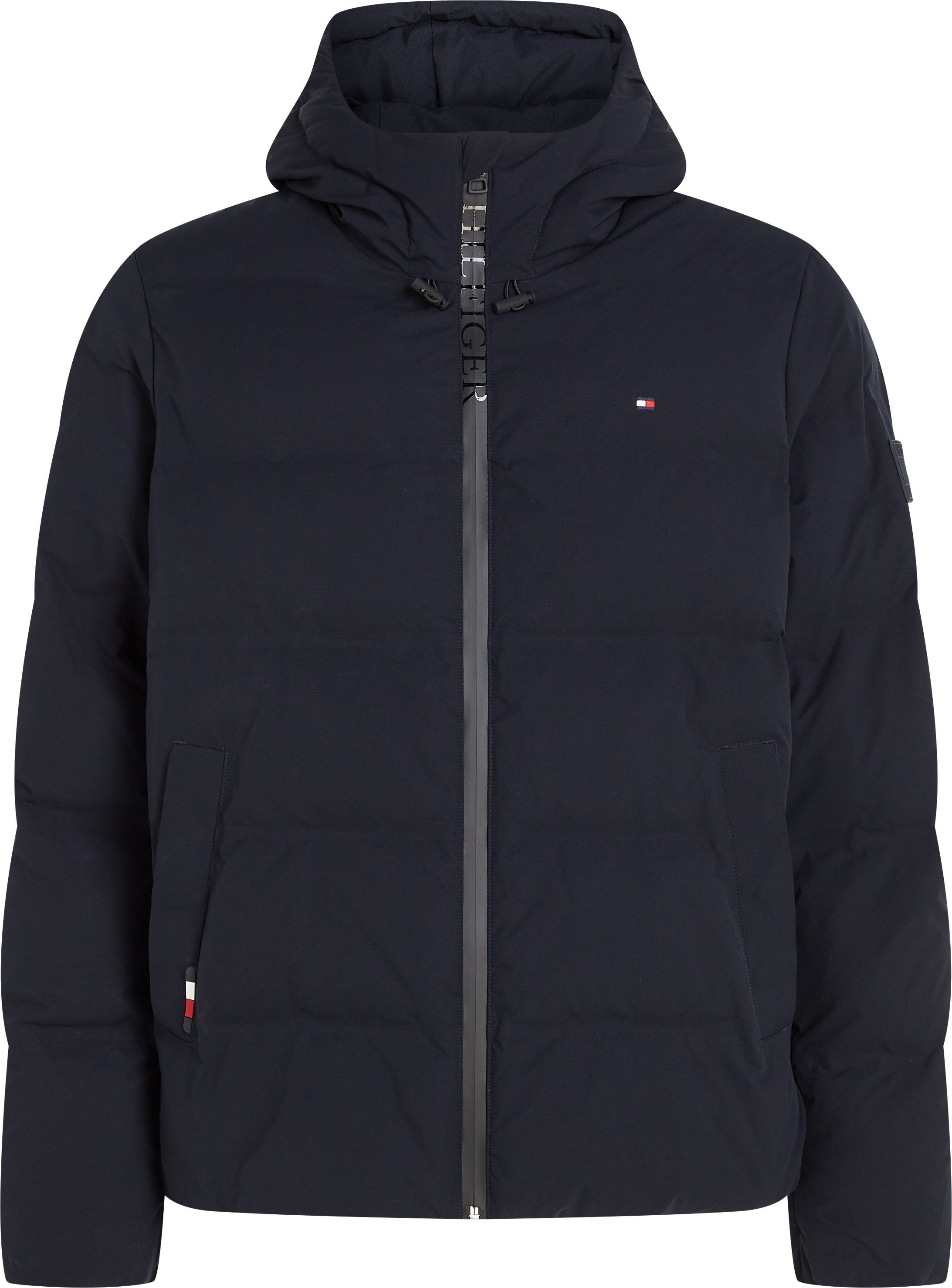 Tommy Hilfiger Gewatteerde jas BT-MOTION HOODED JACKET-B in grote maten, met logo-borduursel op...