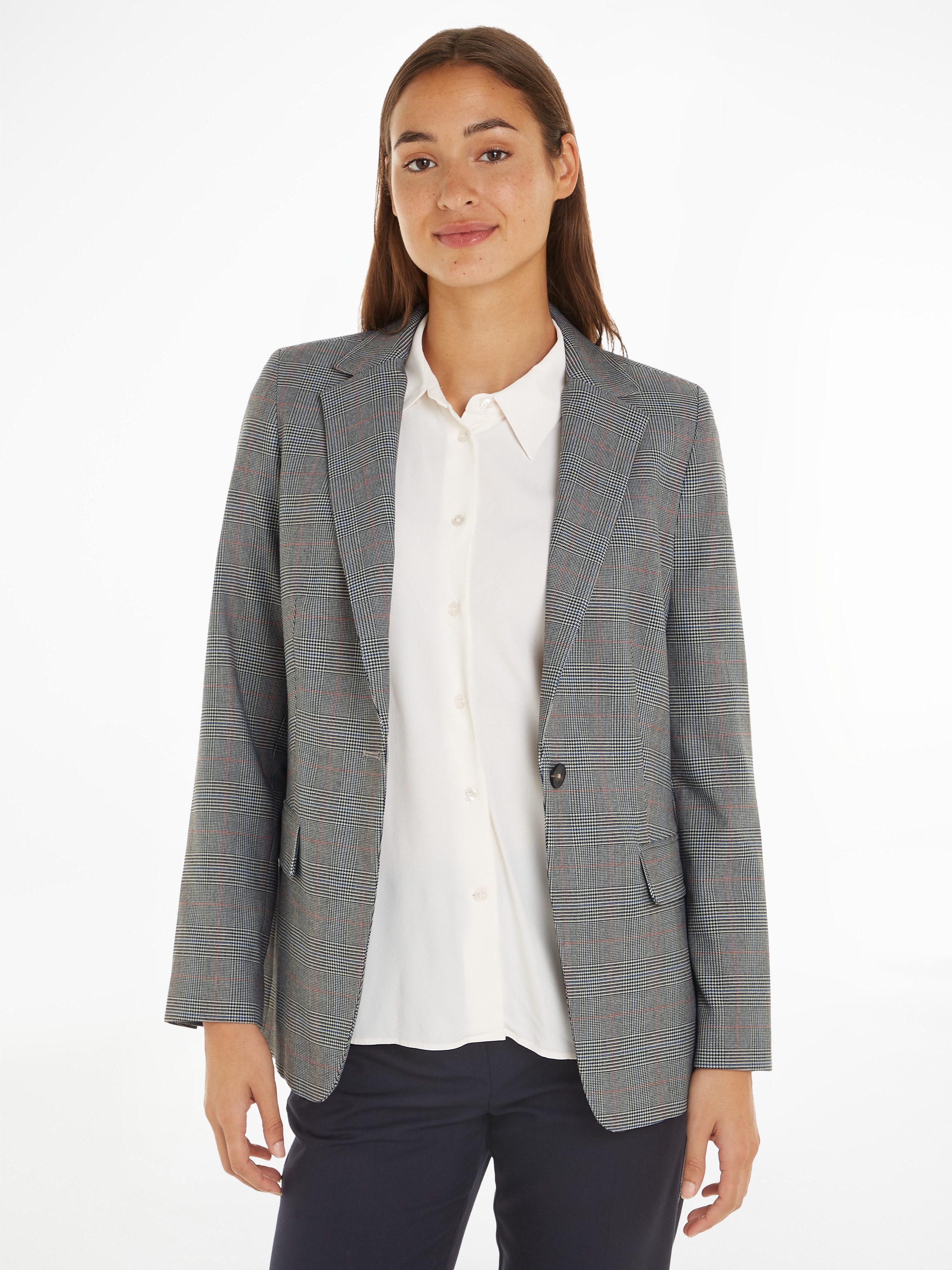 Tommy Hilfiger Korte blazer POW CHECK REGULAR BLAZER (Global Serie TH VROUWEN)