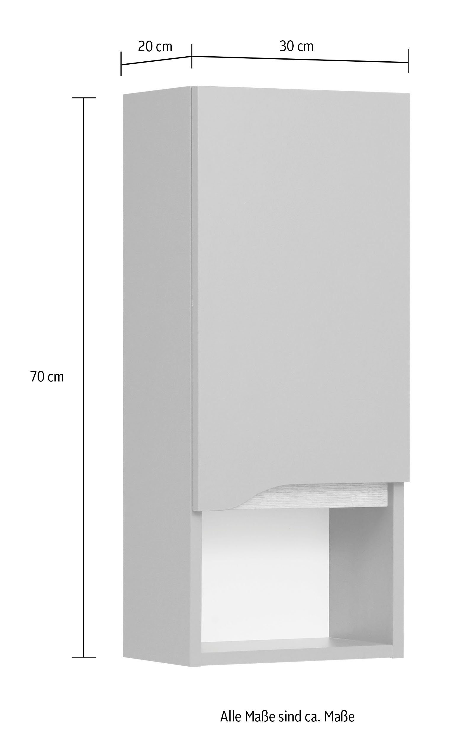 Saphir Badkamerserie Quickset 5-delig, keramische opzetwastafel en LED-spiegelkast Halfhoge kast, onderkast, hangend kastje, inclusief deurdemper, 7 deuren (7-delig)