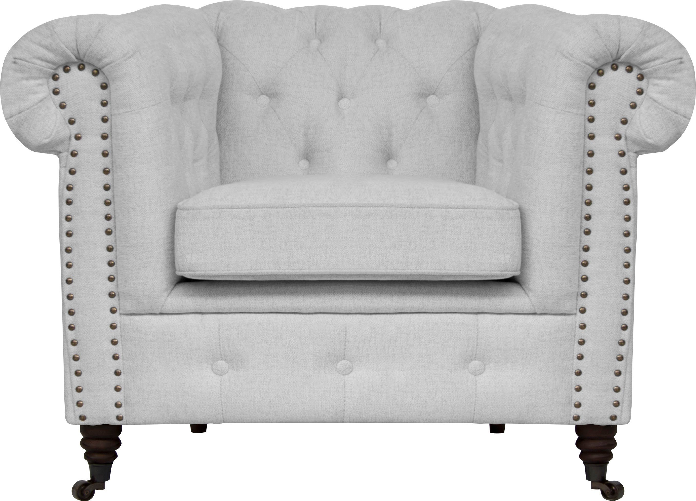 Home affaire Chesterfield-fauteuil Aarburg fauteuil luxueuze capitonnage en siernagels in chesterfield-design