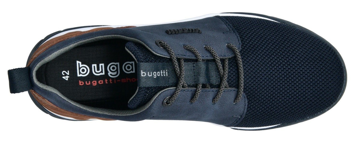 Bugatti Sneakers met label en contrastafwerking, vrijetijdsschoen, lage schoen, veterschoen