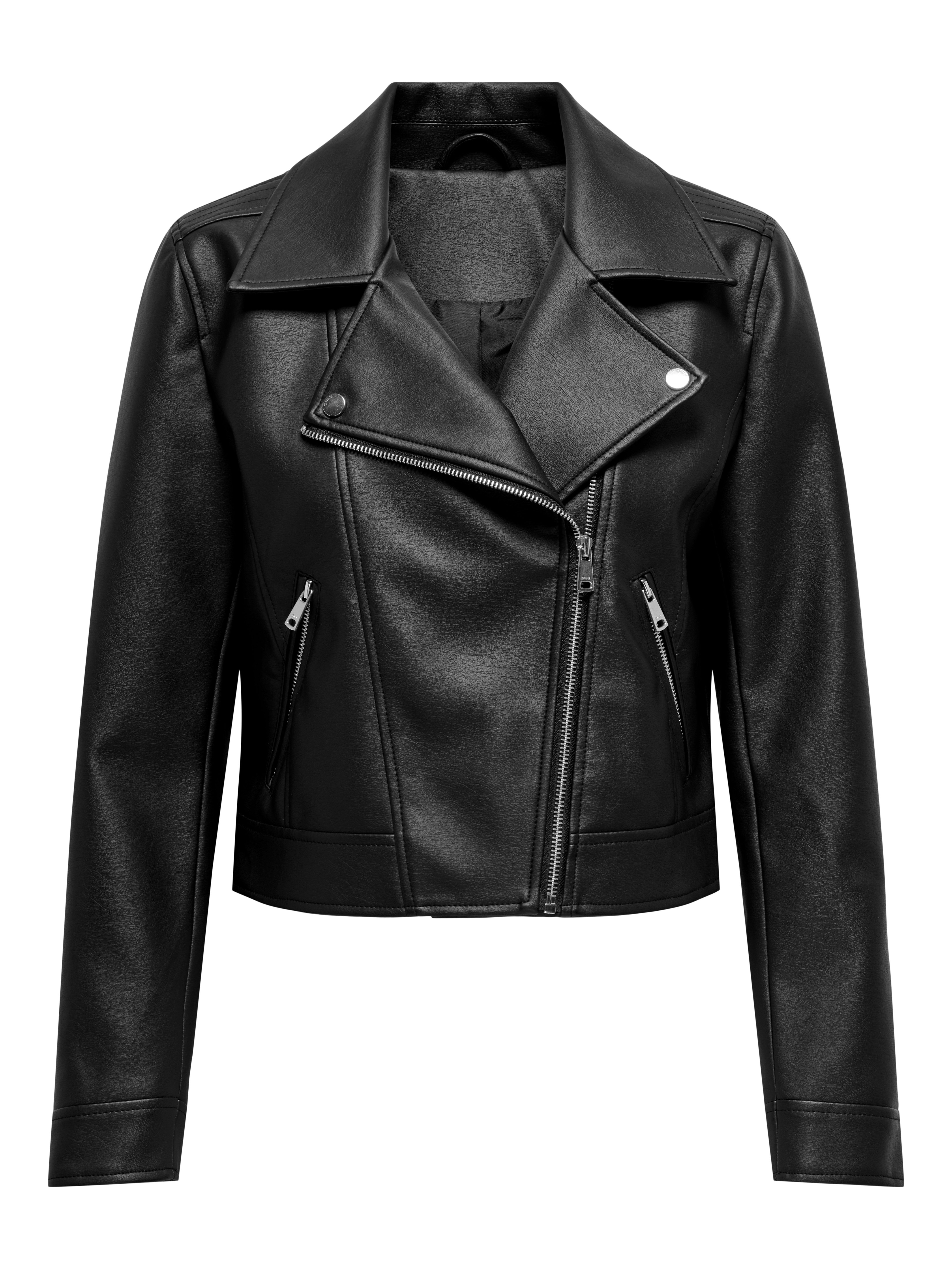 Only Imitatieleren jack ONLSABINE FAUX LEATHER BIKER OTW dames zomerjassen maat L (40) zwart
