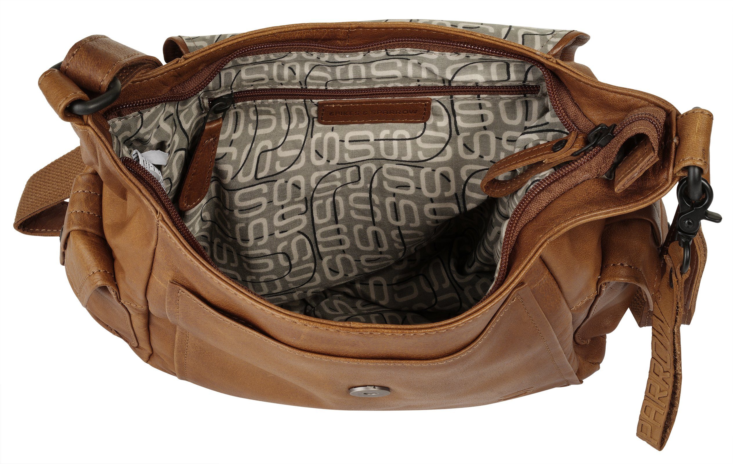 Spikes & Sparrow Schoudertas echt leder