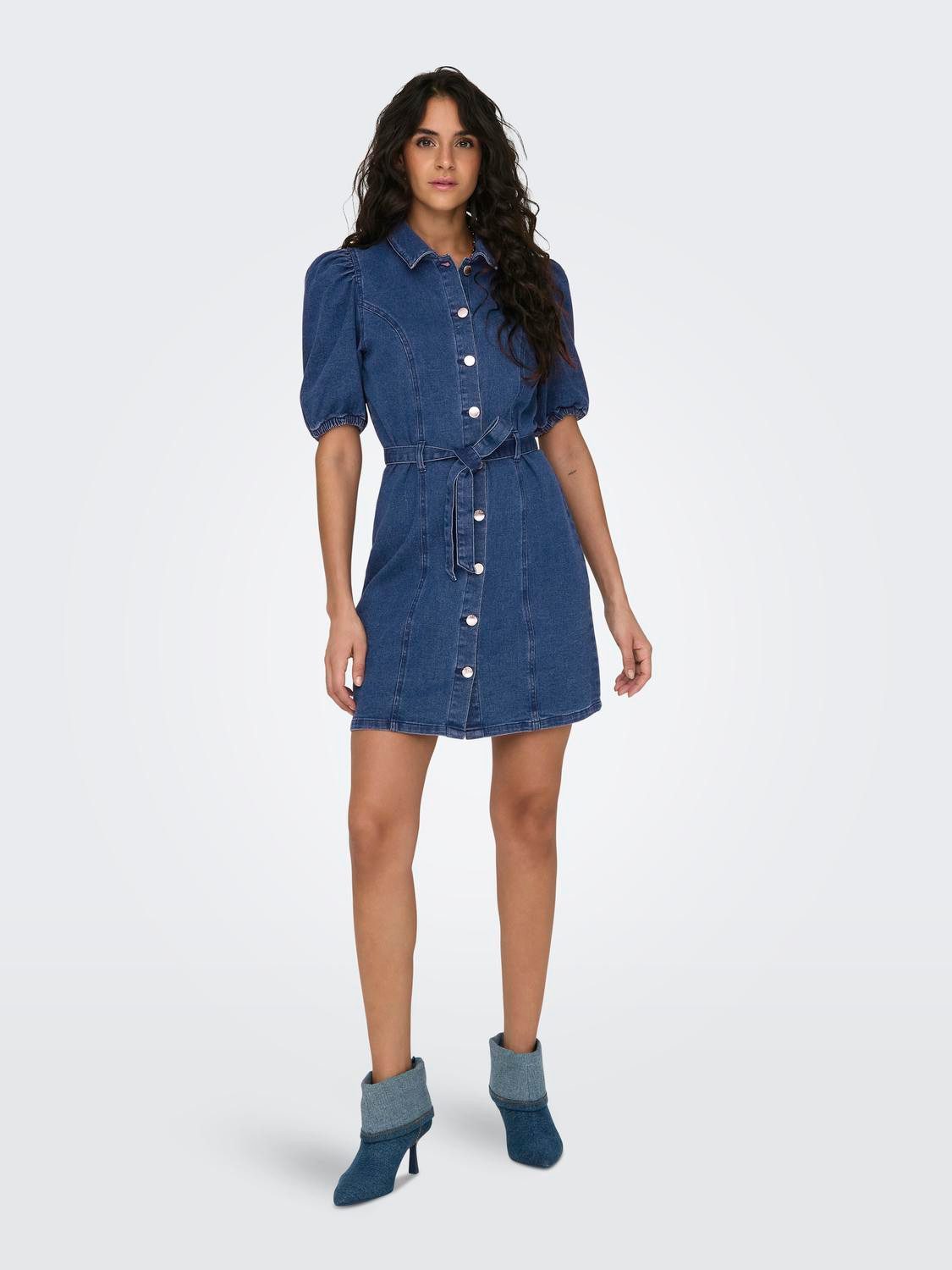Only Jeans jurk ONLVIBBE SS BELT DNM DRESS NOOS