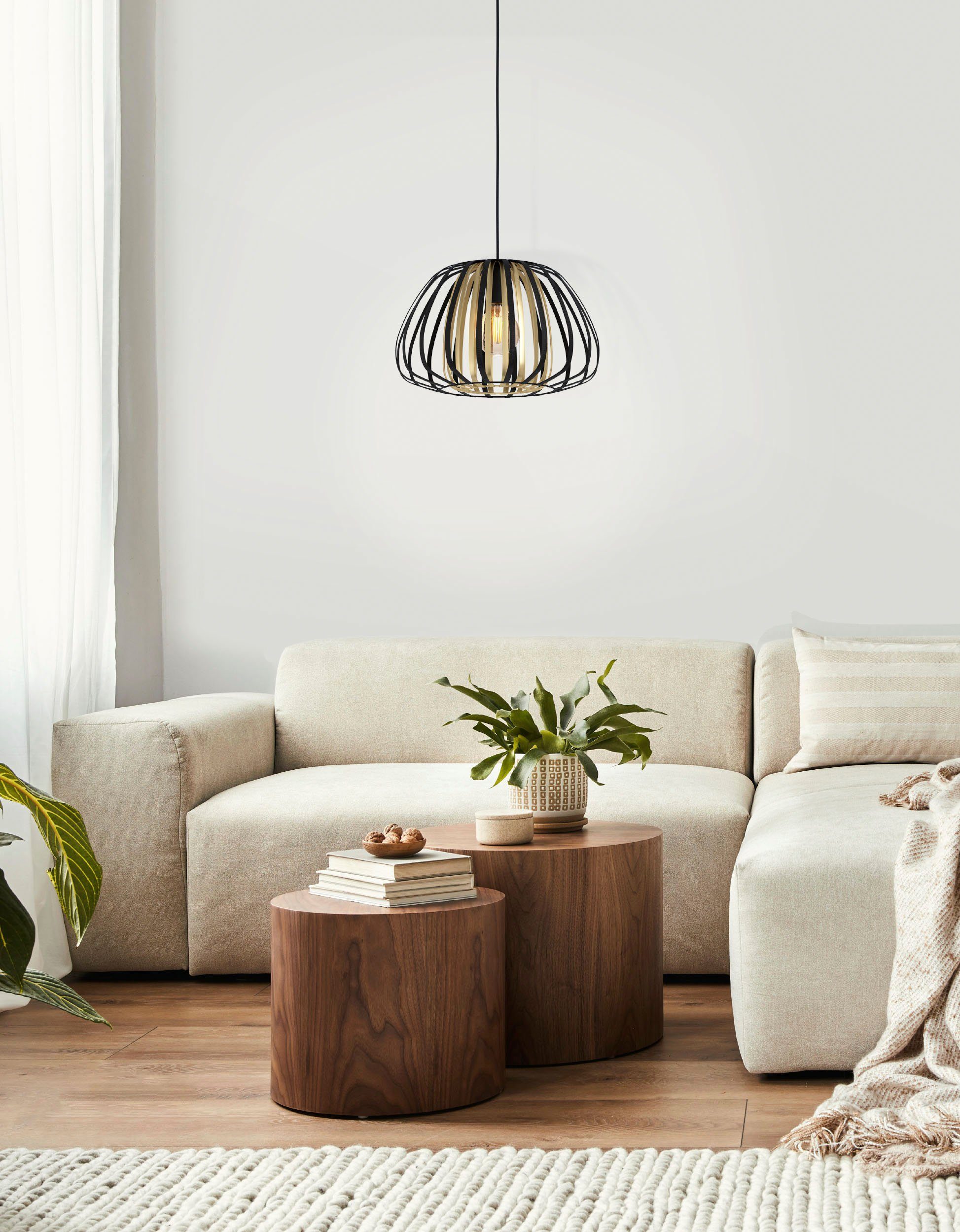 EGLO Hanglamp ENCINITOS Hanglamp in zwart en goudkleur van staal - excl. E27 - 40W (1 stuk)