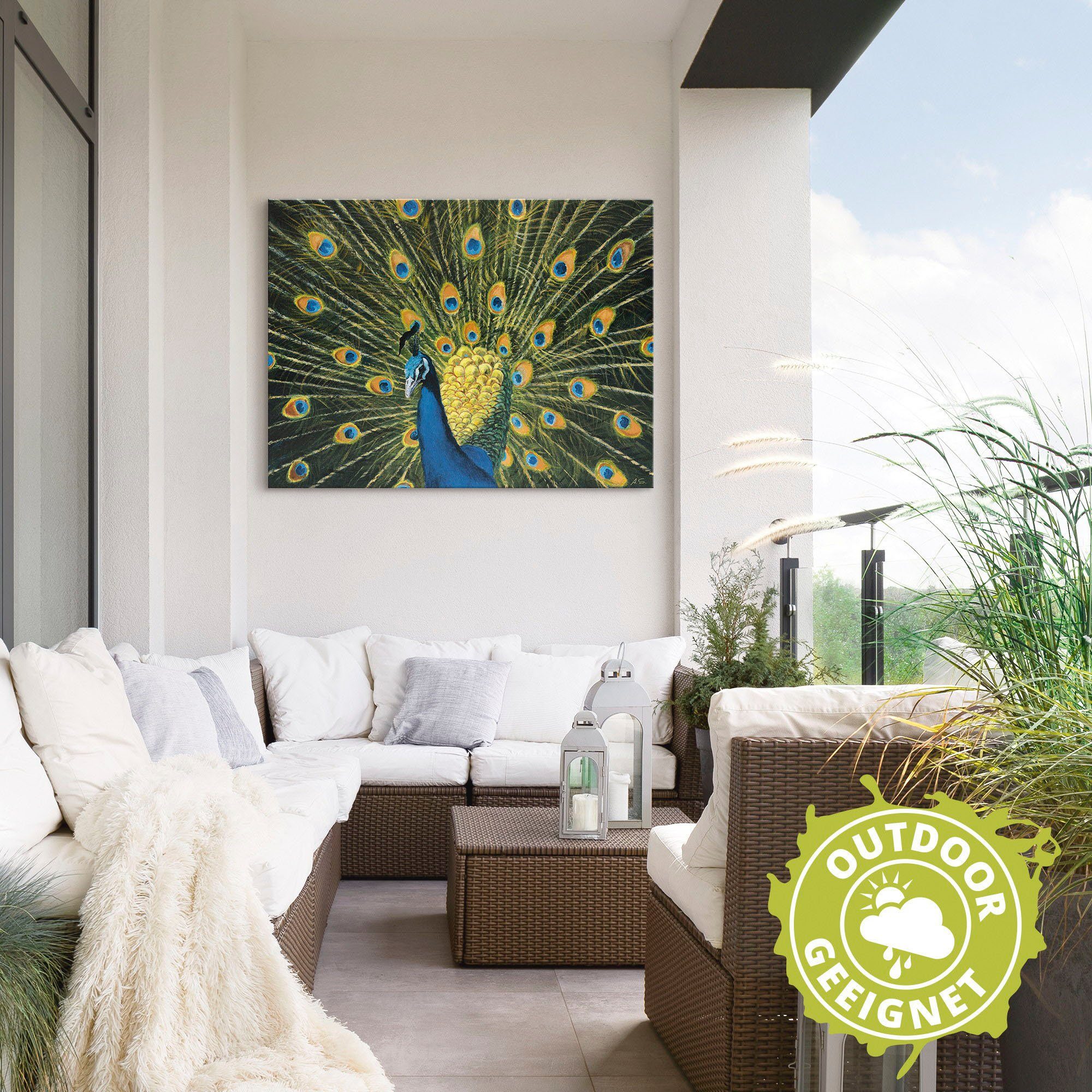 Artland Artprint Pauw als artprint van aluminium, artprint voor buiten, artprint op linnen, poster, muursticker