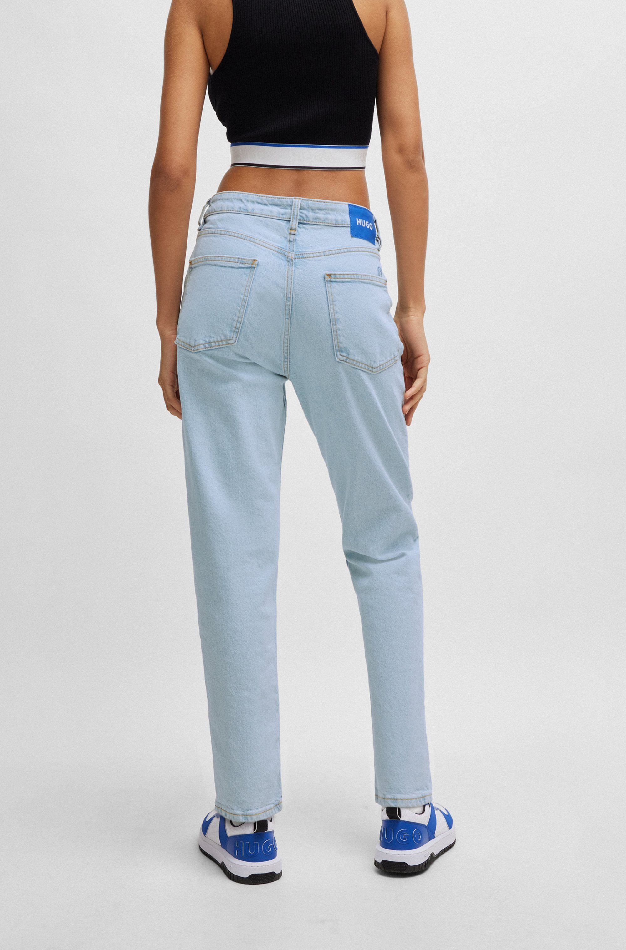 HUGO Blue Mom jeans Noe_B Straight fit jeans met hoge taille