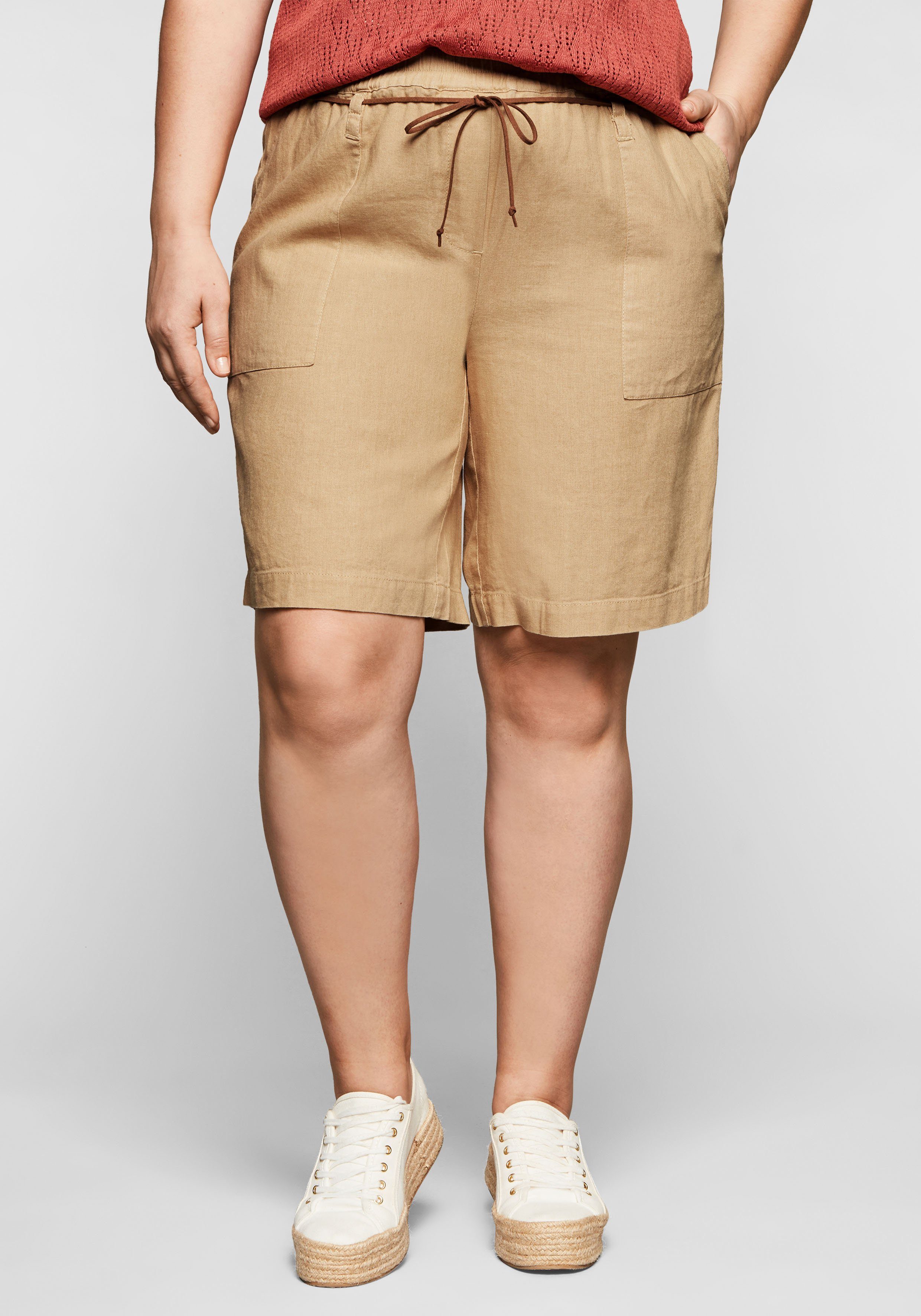 Sheego Bermuda met comfortband, in linnenmix makkelijk besteld | OTTO