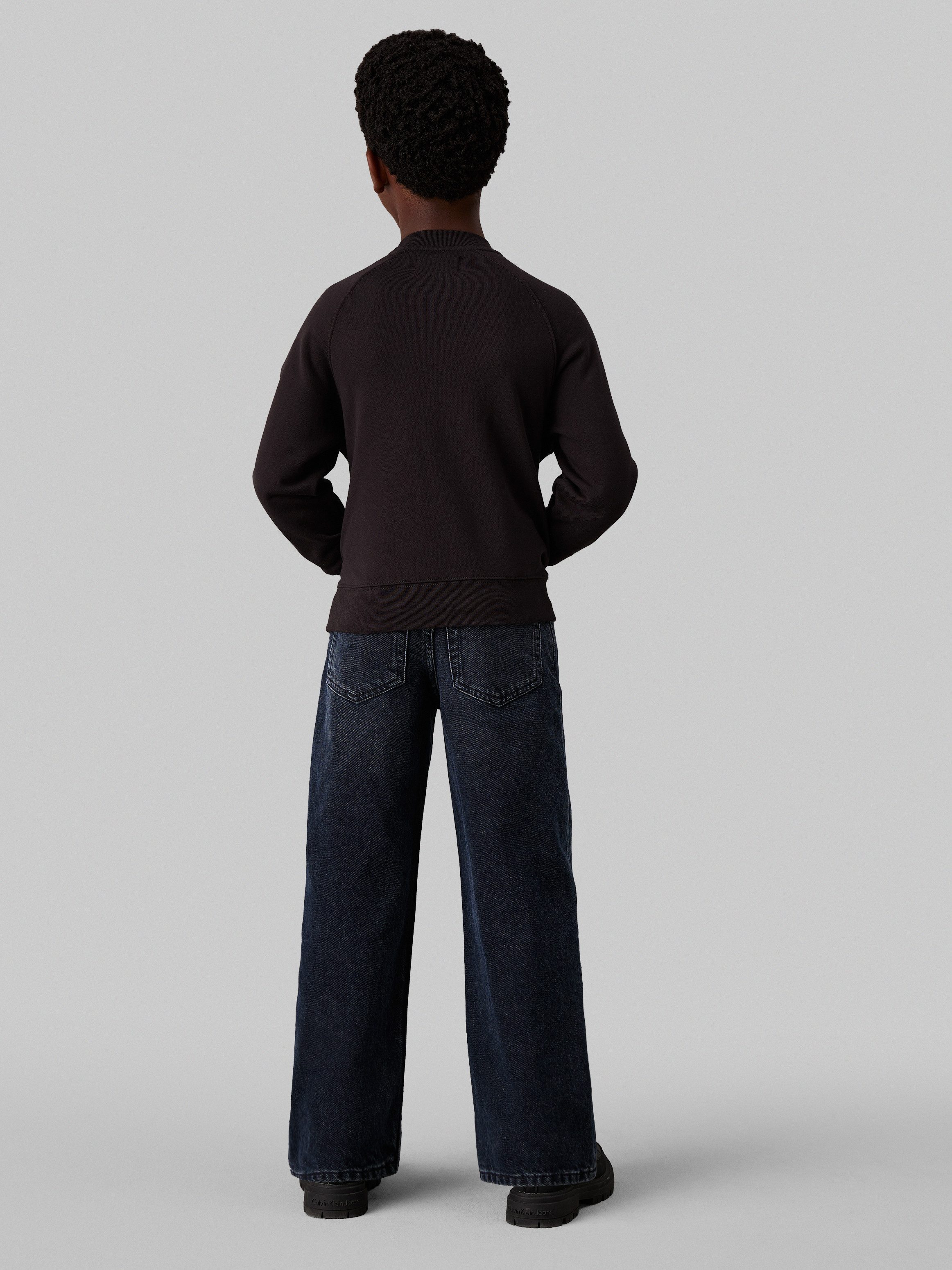 Calvin Klein Sweatshirt Neck Emb. Fleece Crewneck voor kinderen tot 16 jaar en met logo-opdruk