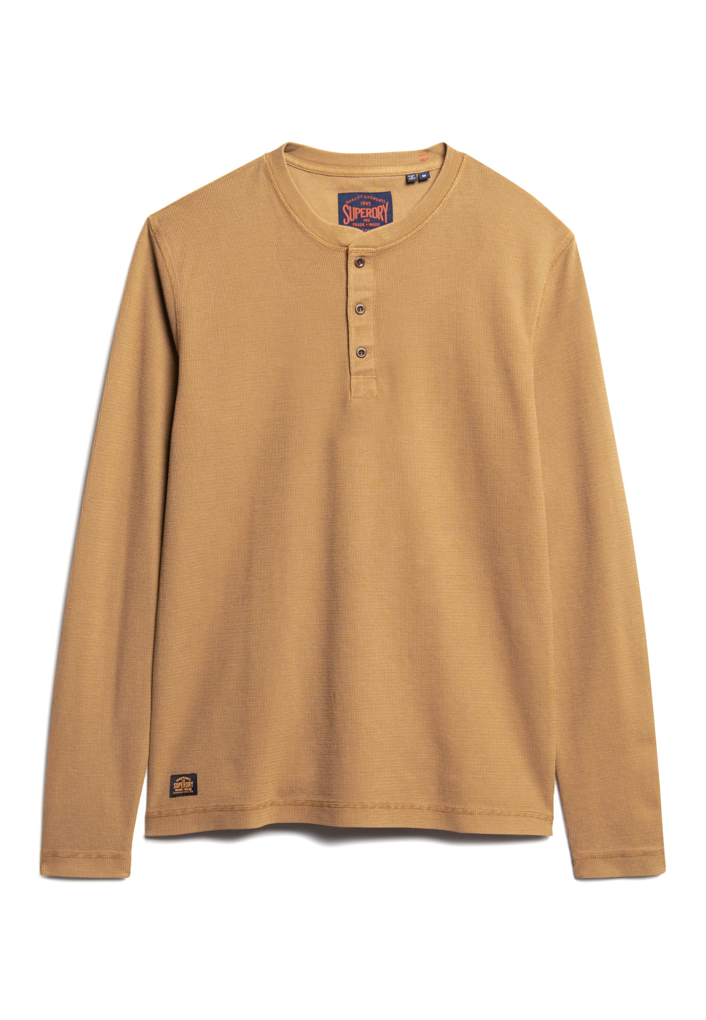 Superdry Shirt met lange mouwen WAFFLE LONG SLEEVE HENLEY TOP