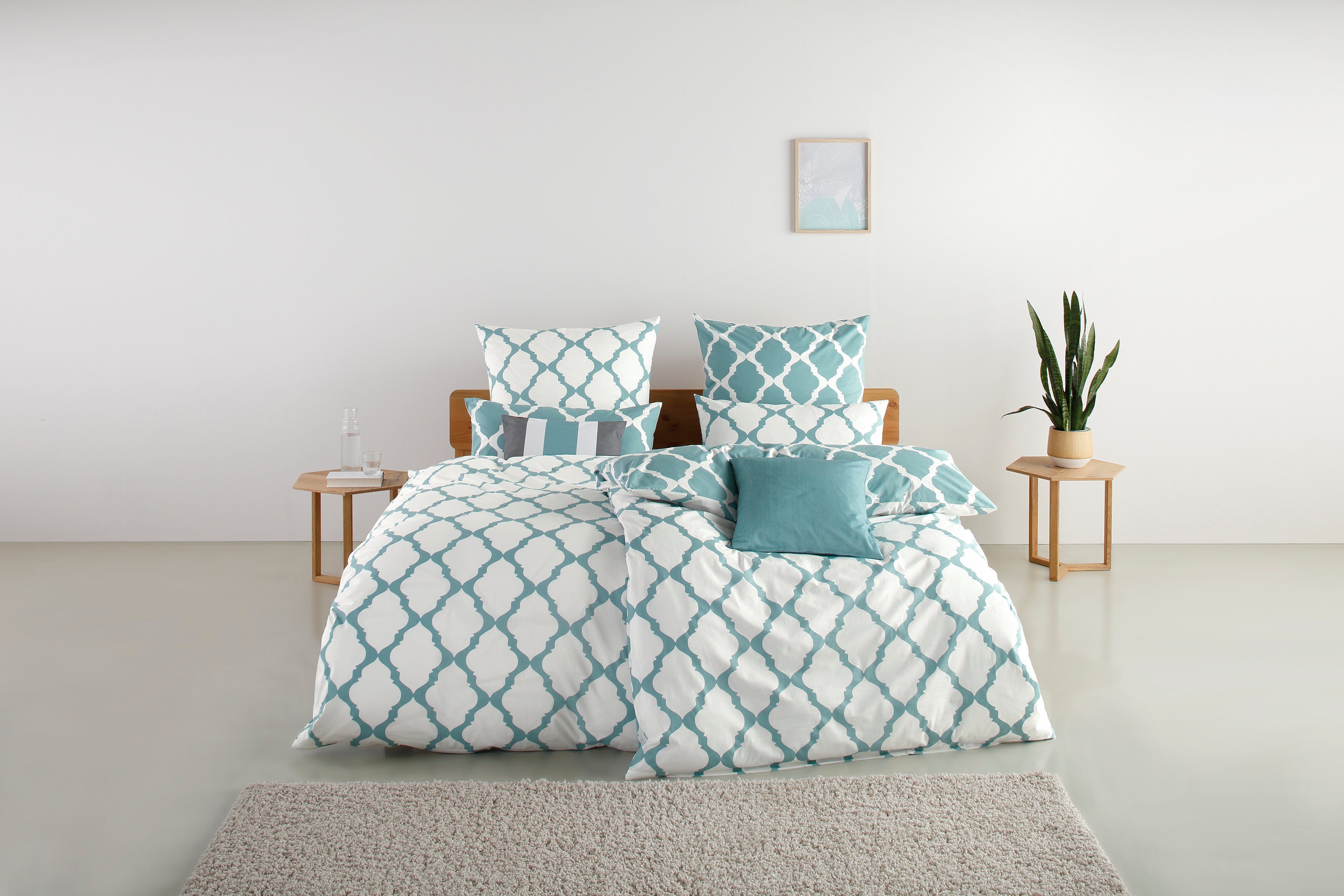 Home affaire Tweezijdig te gebruiken overtrekset Alba in mt. 135x200 of 155x220 cm Dekbedovertrek met reversible-look, in verschillende kwaliteiten, katoen