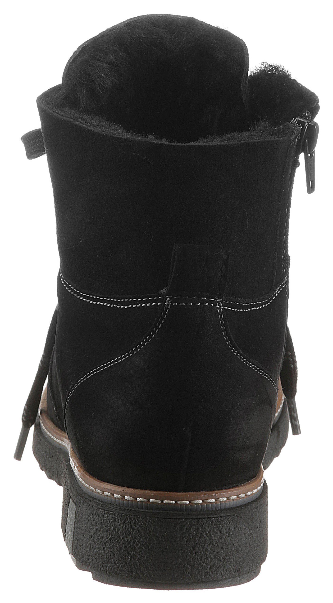 Waldläufer Winterlaarzen HITOMI outdoor boots, lace-up boots with lambswool lining, h-width