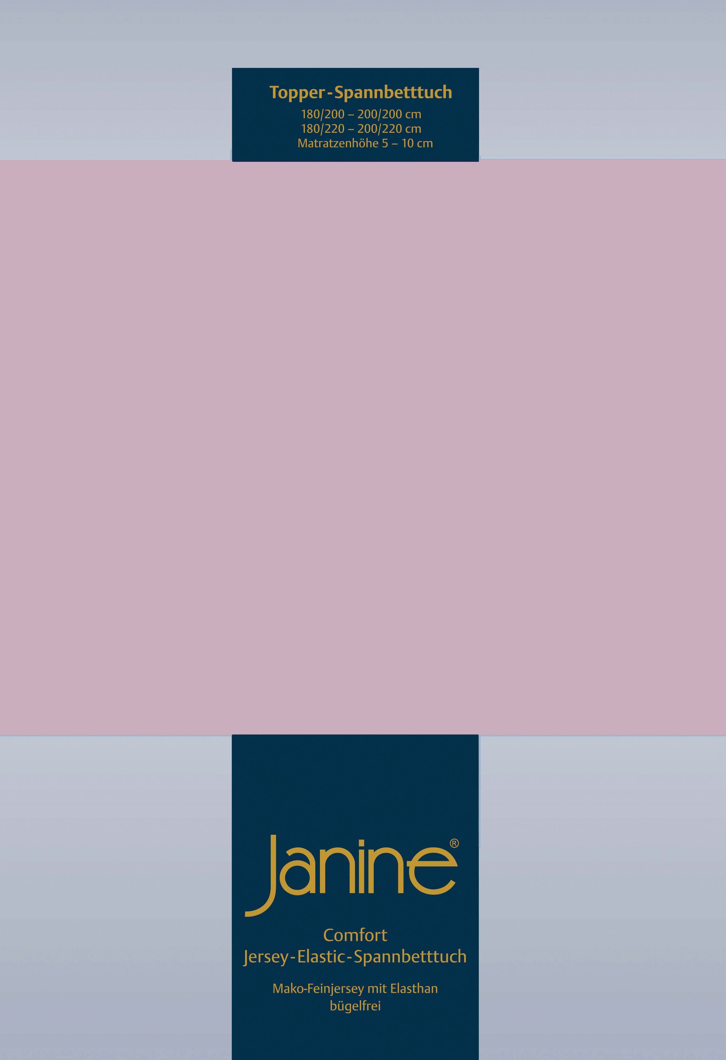 Janine Hoeslaken TOPPER 5001 met rondom elastiek (1 stuk) hoeslakens maat 140-160 cm x 200-220 cm roze