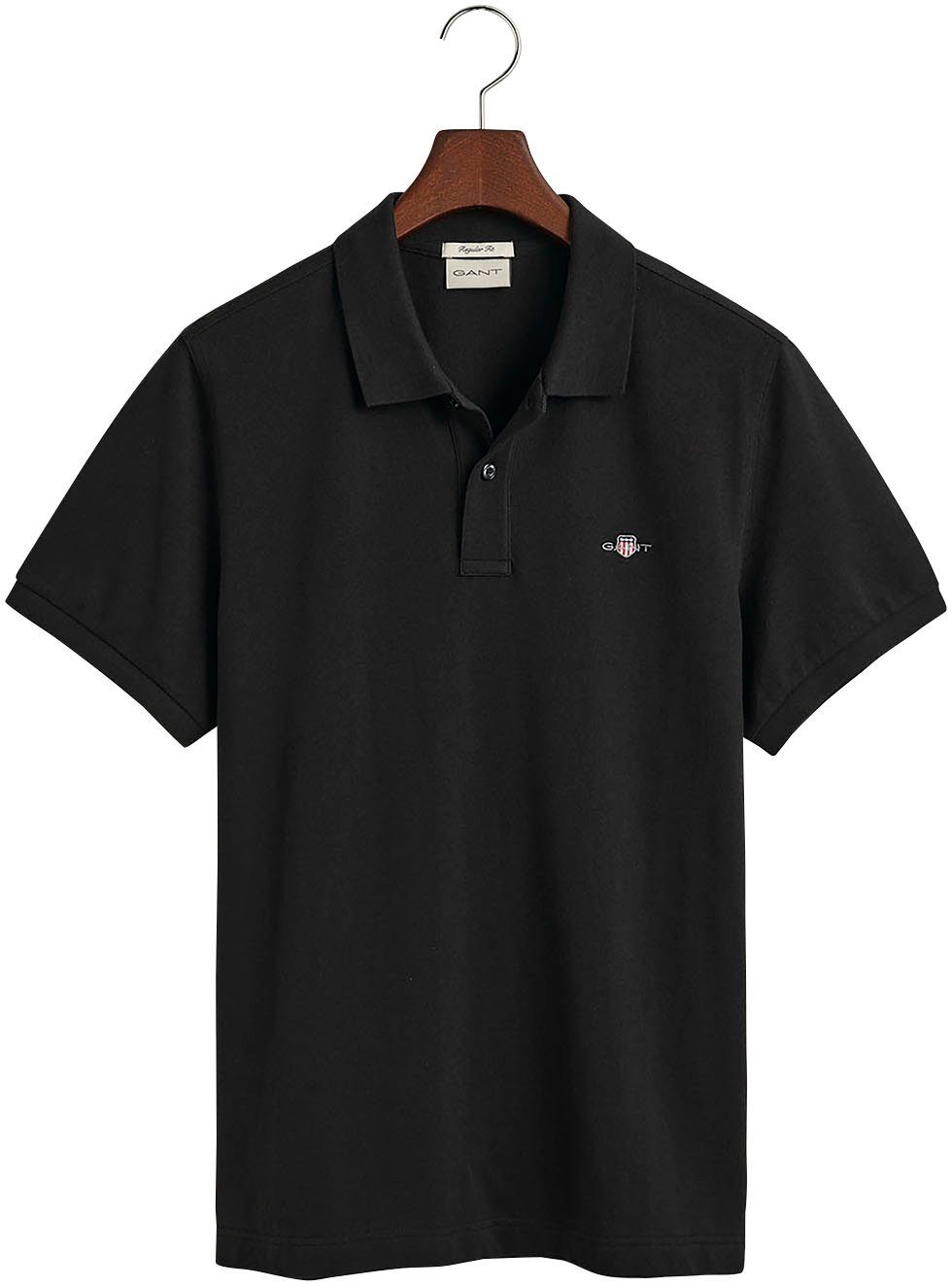 Gant Poloshirt REG SHIELD SS PIQUE POLO met logo en platte breikraag 100% katoen pique