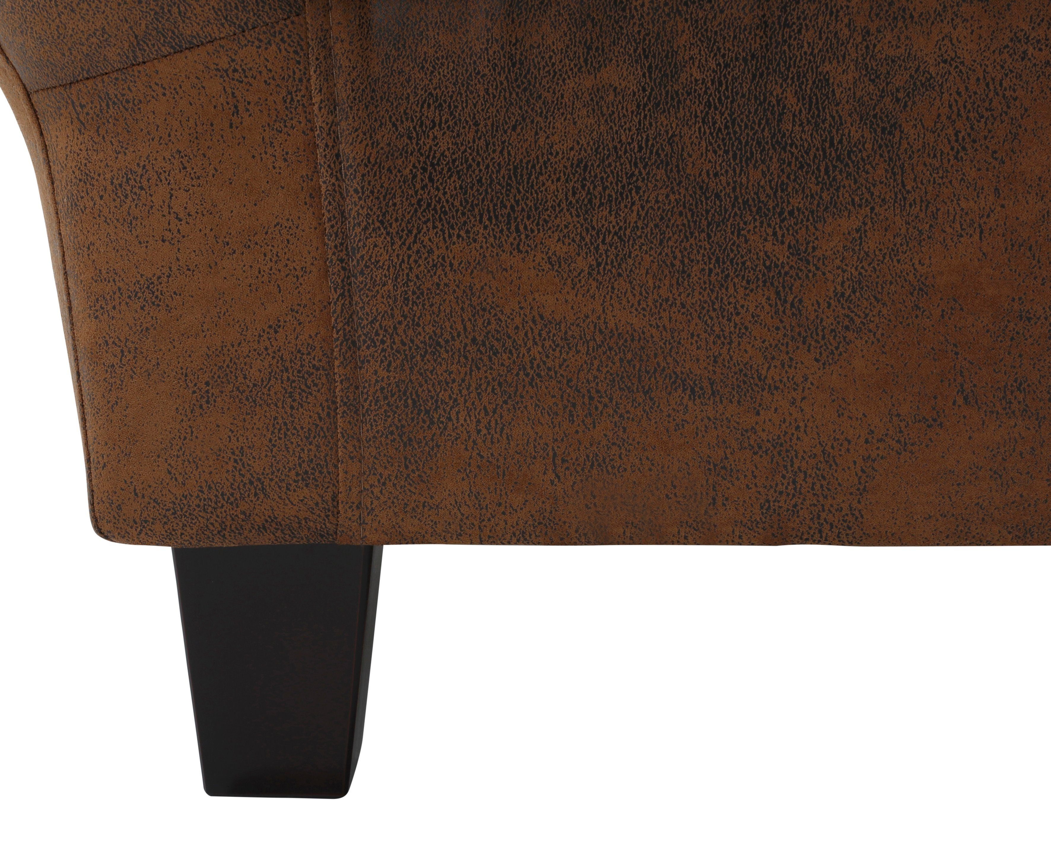 Home affaire Oorfauteuil Alexander incl. hocker, met stiksels, in vele kleuren (2 stuks)