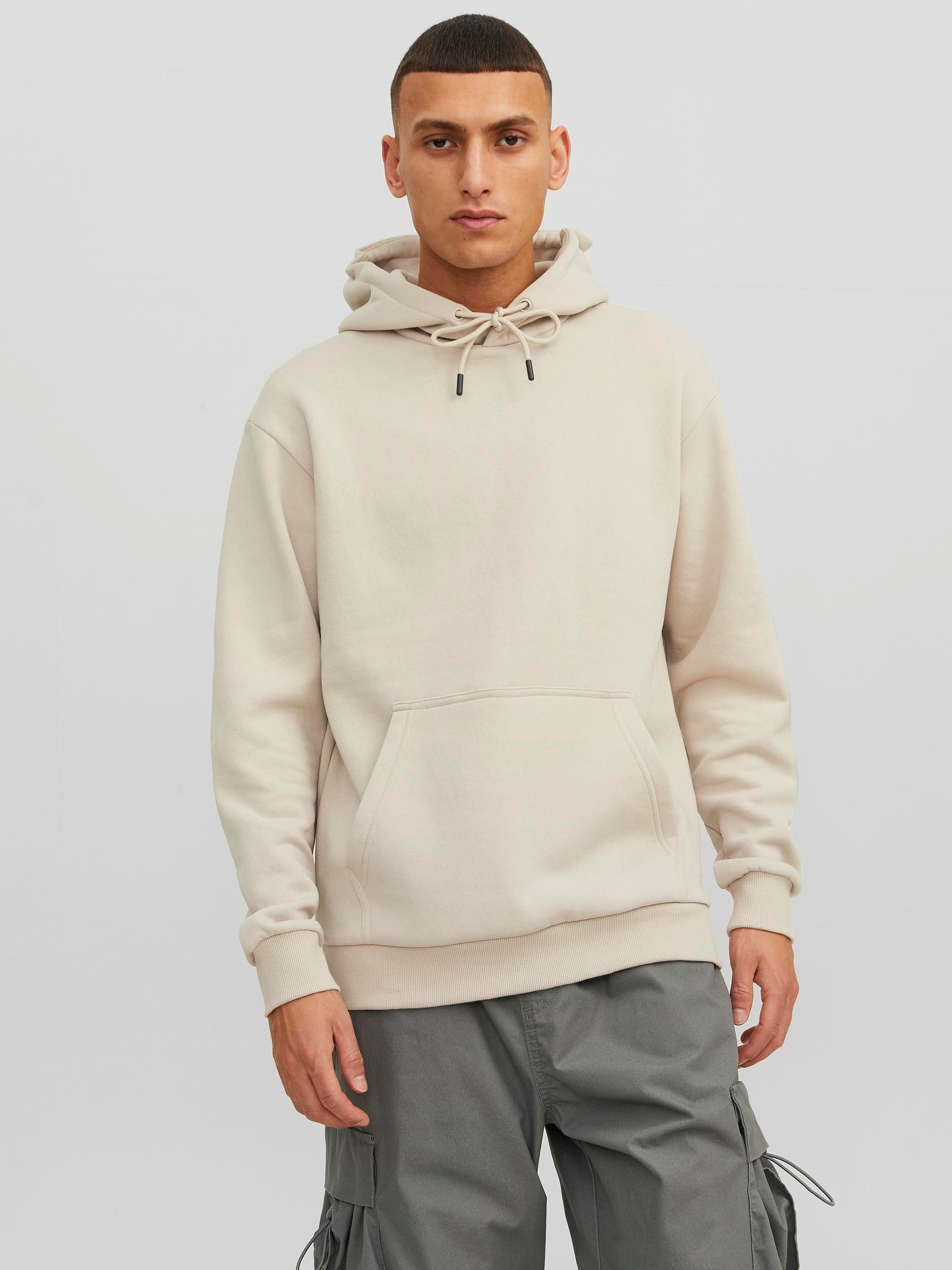 Jack & Jones Hoodie JJEBRADLEY SWEAT HOOD NOOS heren hoodies maat XS grijs