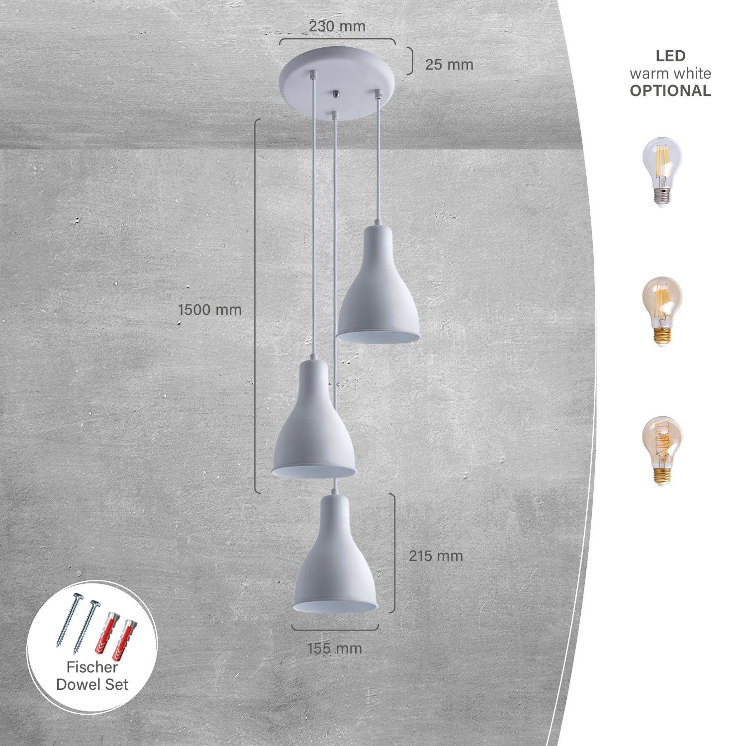 Paco Home Hanglamp Charlie Hanglamp eetkamer keukenlamp hangend Eettafellamp E27