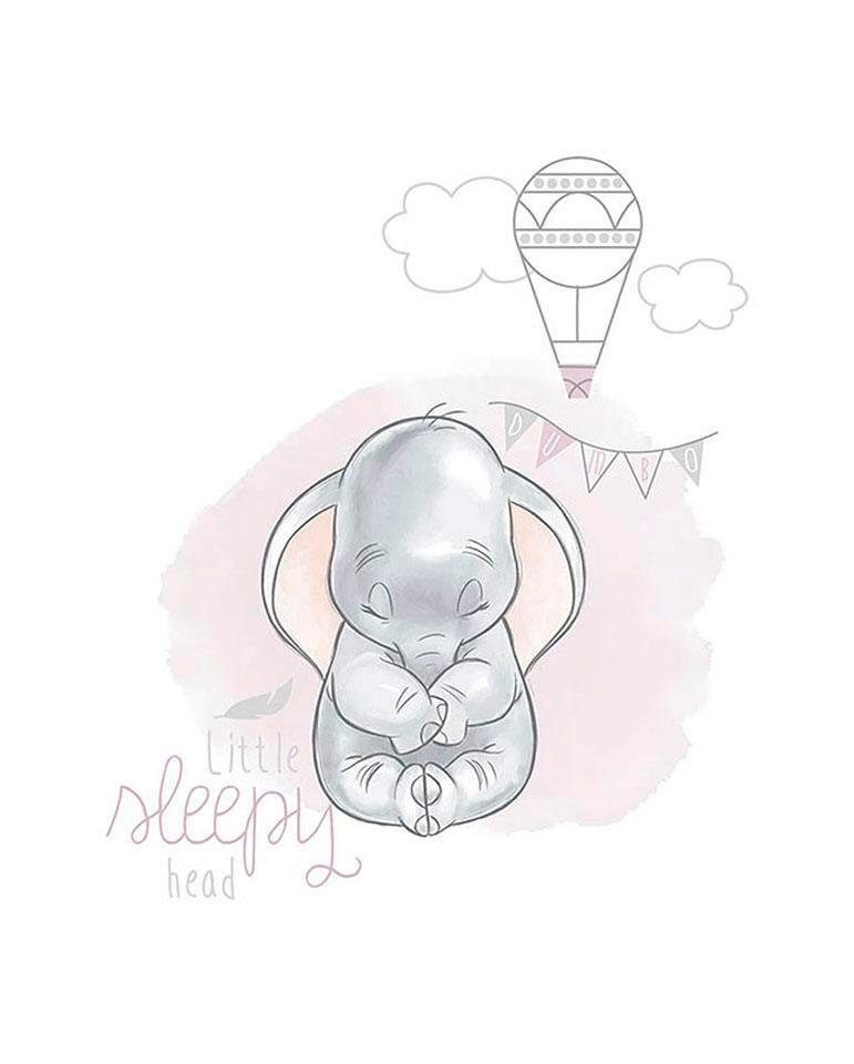 Komar Poster Dumbo Sleepy Hoogte: 70 cm