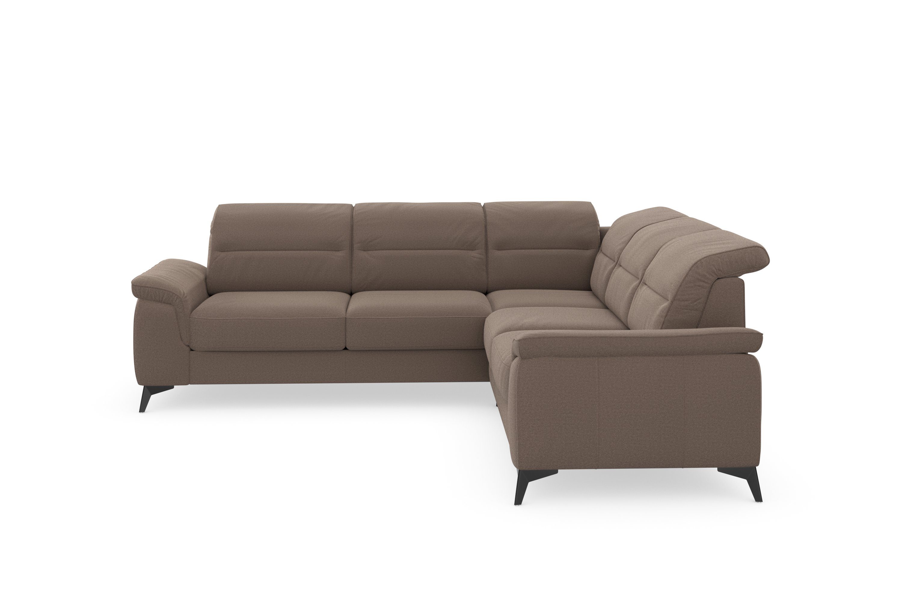 sit&more Hoekbank Sinatra L-vorm optioneel met verstelbare hoofdsteun en armleuning, metalen poten